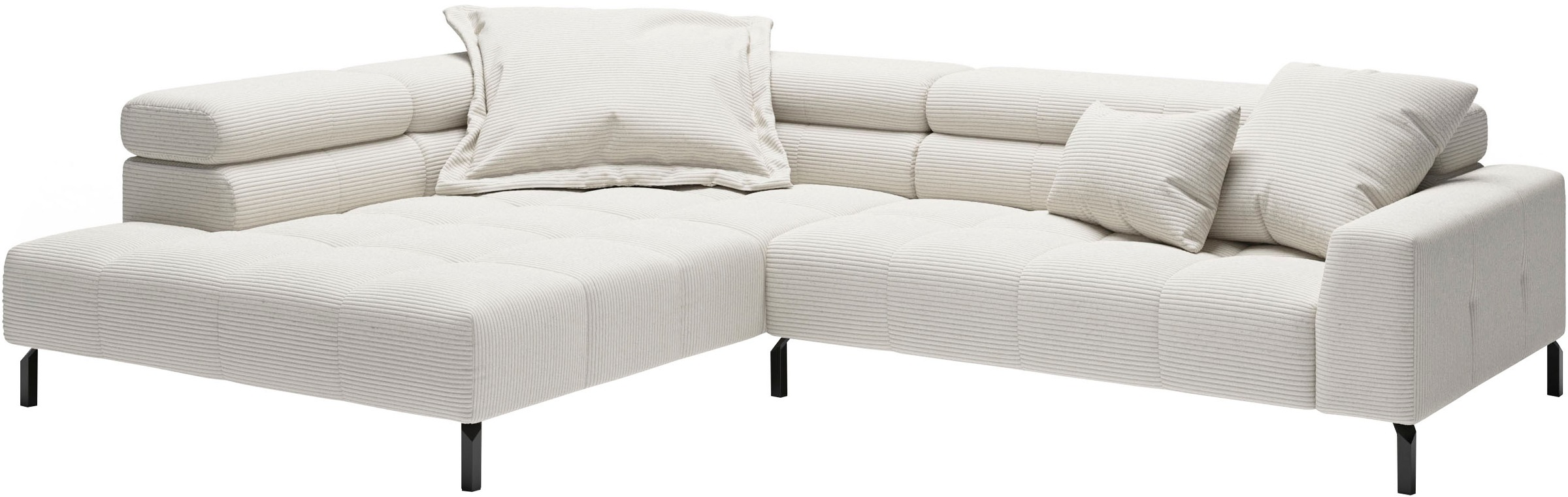 Places of Style Ecksofa »Cleveland, L-Form, incl. Kopfteilverstellung, Breite 311 cm«, wahlweise elektrischer Sitzvorzug