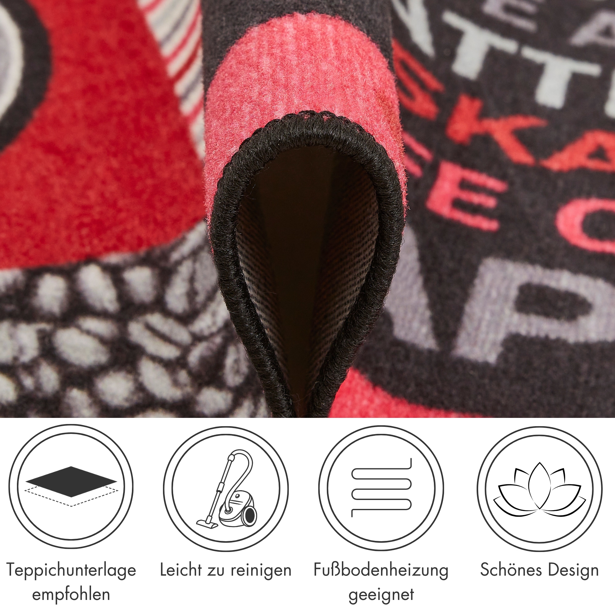 Andiamo Küchenläufer »Cafe Creme« rechteckig 4 mm Höhe Motiv Kaffee, mit Schriftzug, Größe 50x150 cm, Küche