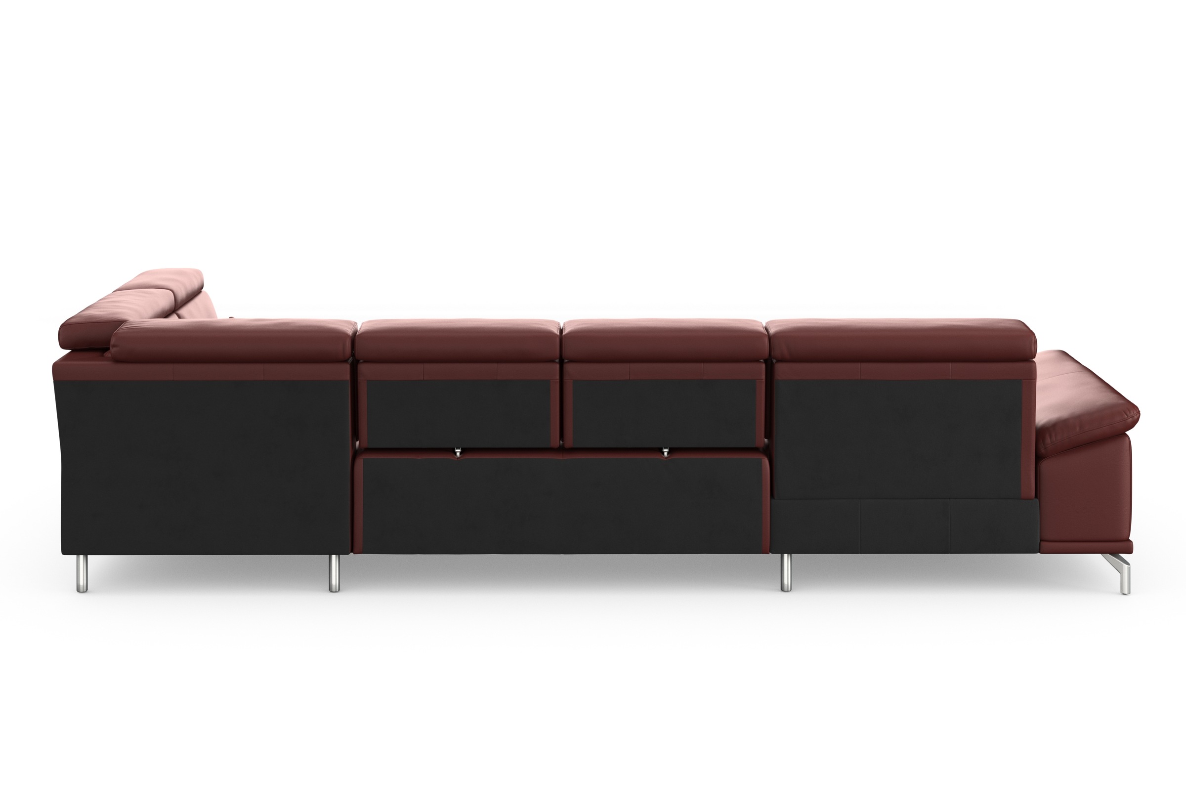 sit&more Wohnlandschaft »Cabrio U-Form, mit Sitztiefenverstellung, Arm- und Kopfteilverstellung«, 3 Nierenkissen, Federkern, optional Bettfunktion und Stauraum