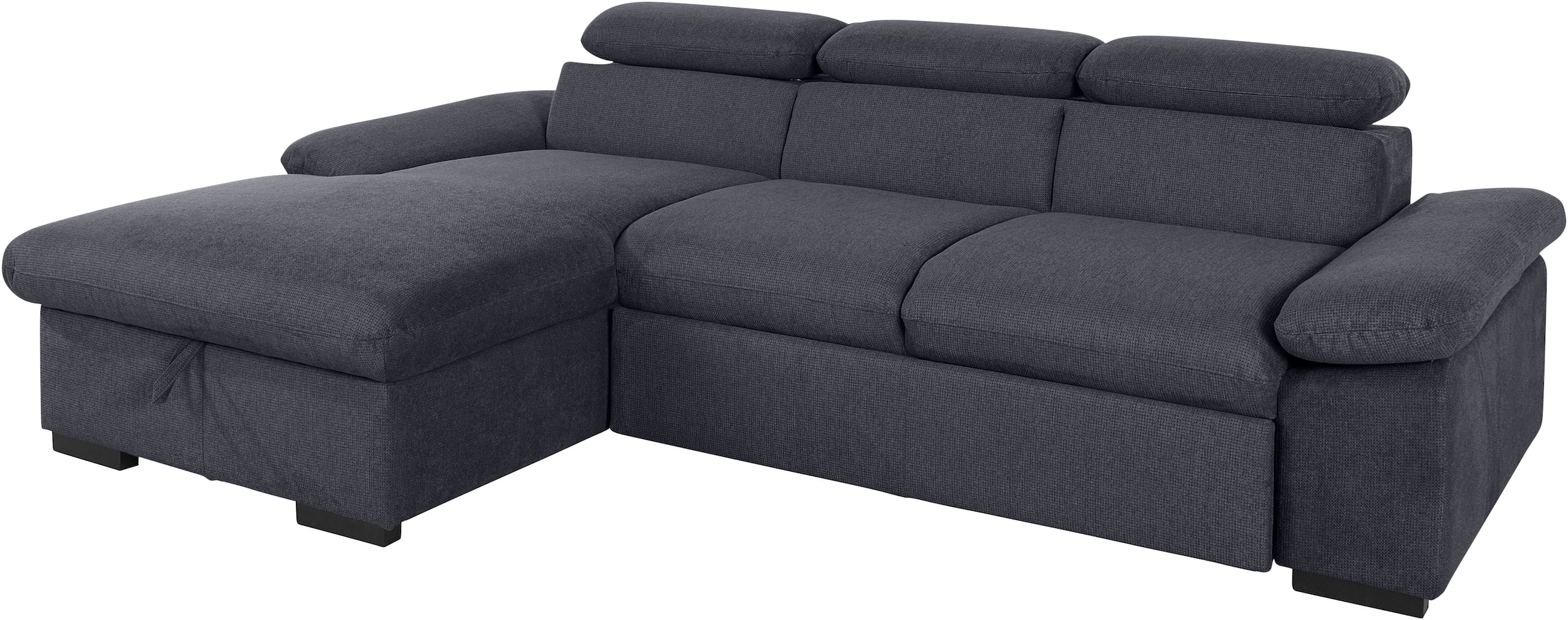 COTTA Ecksofa »Lola L-Form mit Kopfteilfunktion & Hocker«, (Set, mit Hocker), wahlweise mit Bettfunktion, Bettkasten & Armteilverstellung