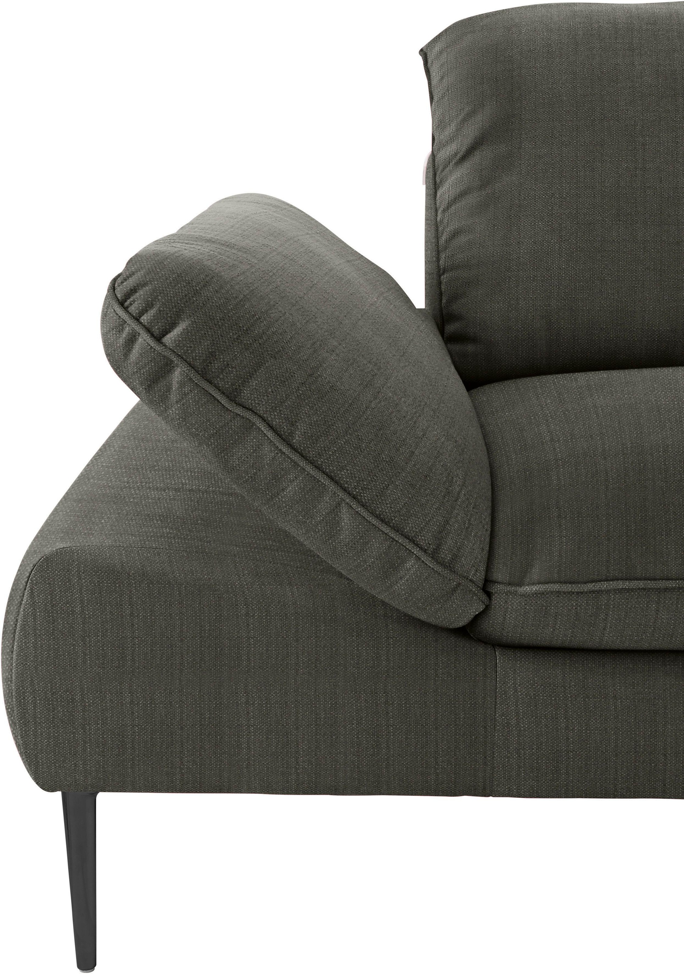 W.SCHILLIG Ecksofa »enjoy&MORE, Designsofa, bequem, zeitlos und elegant, L-Form«, Sitztiefenverstellung, Füße schwarz pulverbeschichtet, Breite 340 cm