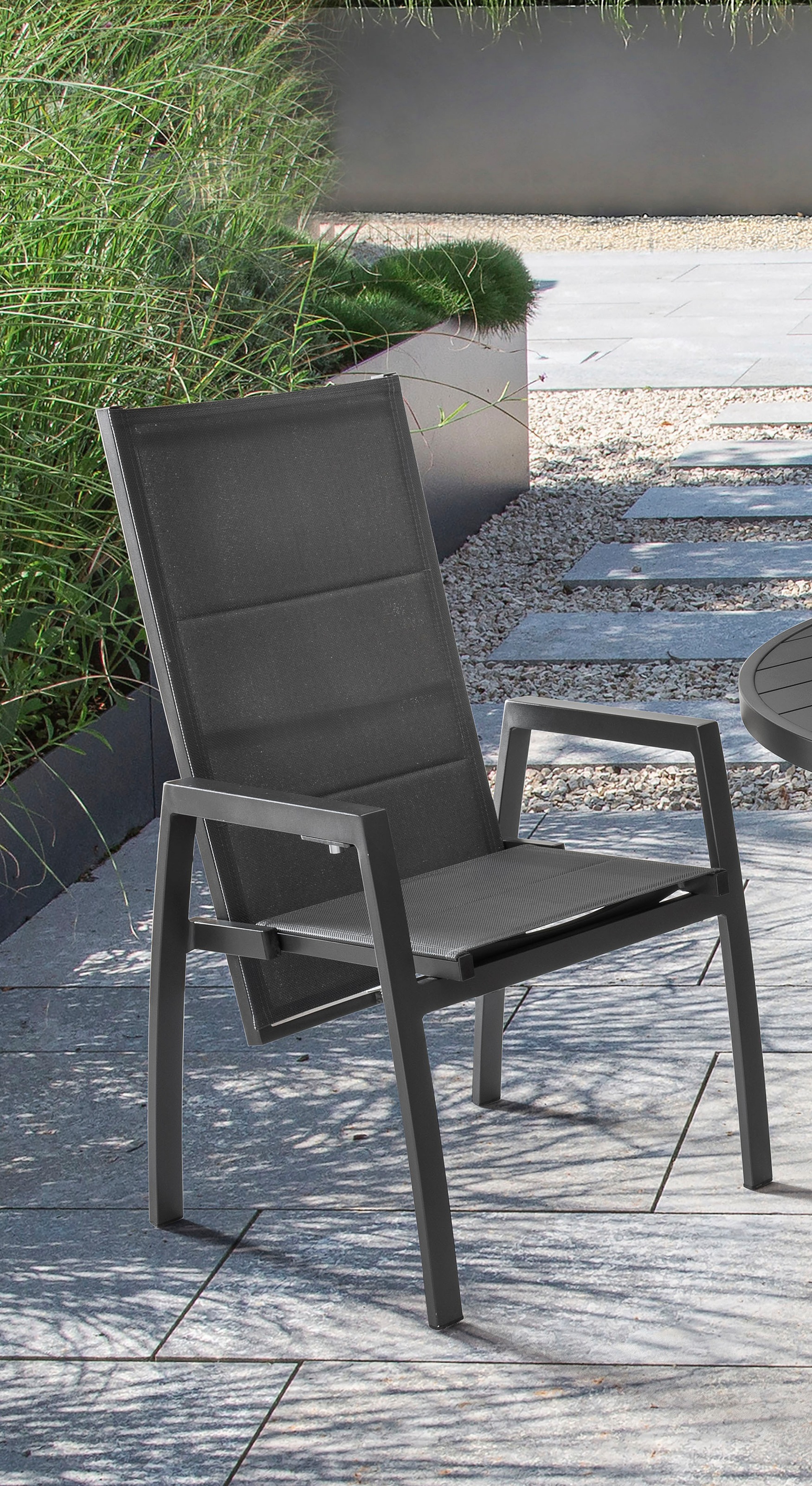 Destiny Garten-Essgruppe »COSTA ARONA«, (5 tlg.), 4 Hochlehner Textilene, 1 Ausziehtisch 145/199x145 cm