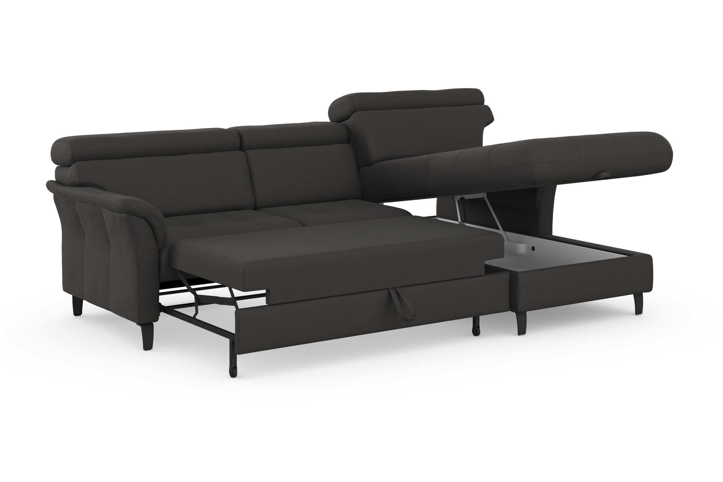 sit&more Ecksofa »Marano L-Form«, inklusive Kopfteilverstellung, wahlweise mit Bettfunktion, Bettkasten