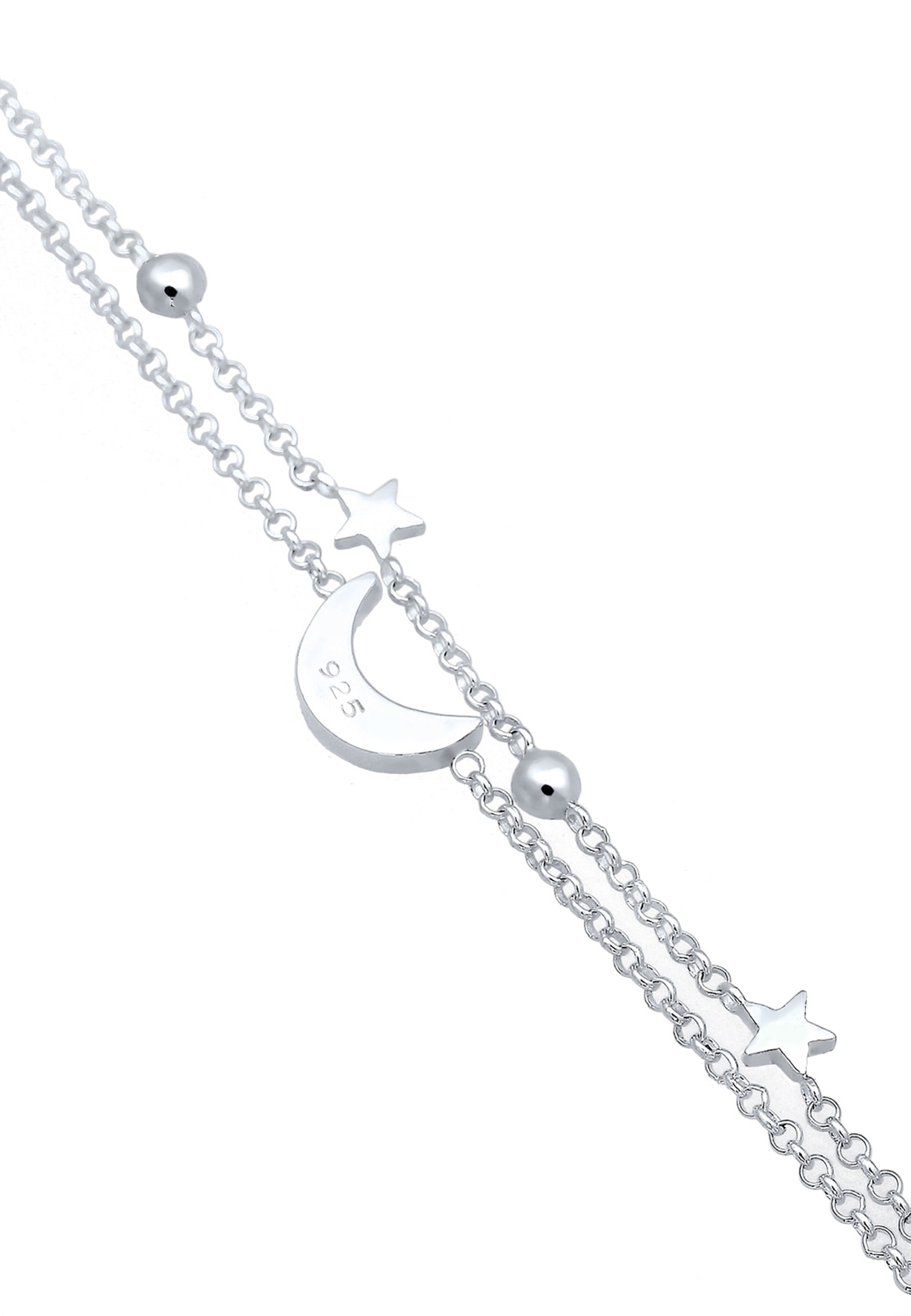 Elli Armband »Halbmond Sterne Galaxy Kristalle 925 Sterling Silber«