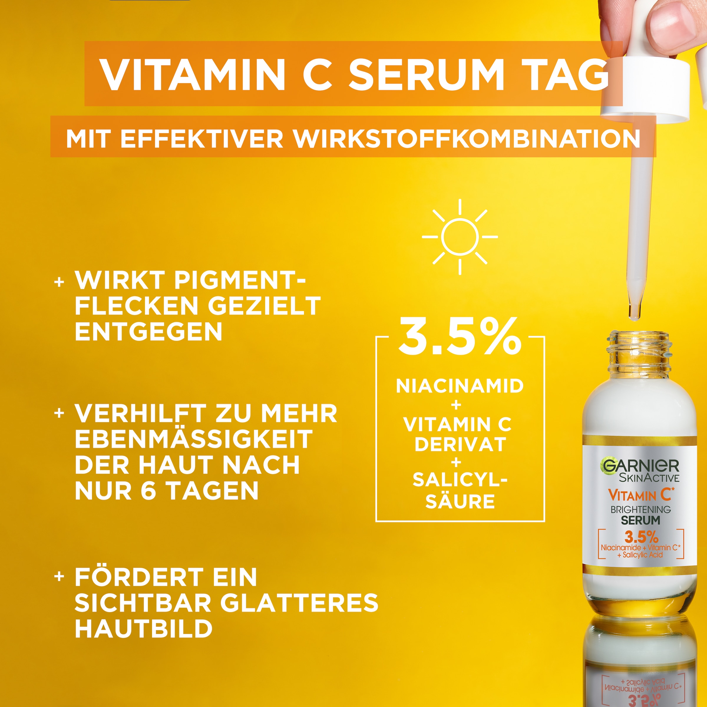 GARNIER Gesichtsserum »Vitamin C Glow Booster Serum Duo«, (Set, 2 tlg.), mit hoher Wirksamkeit