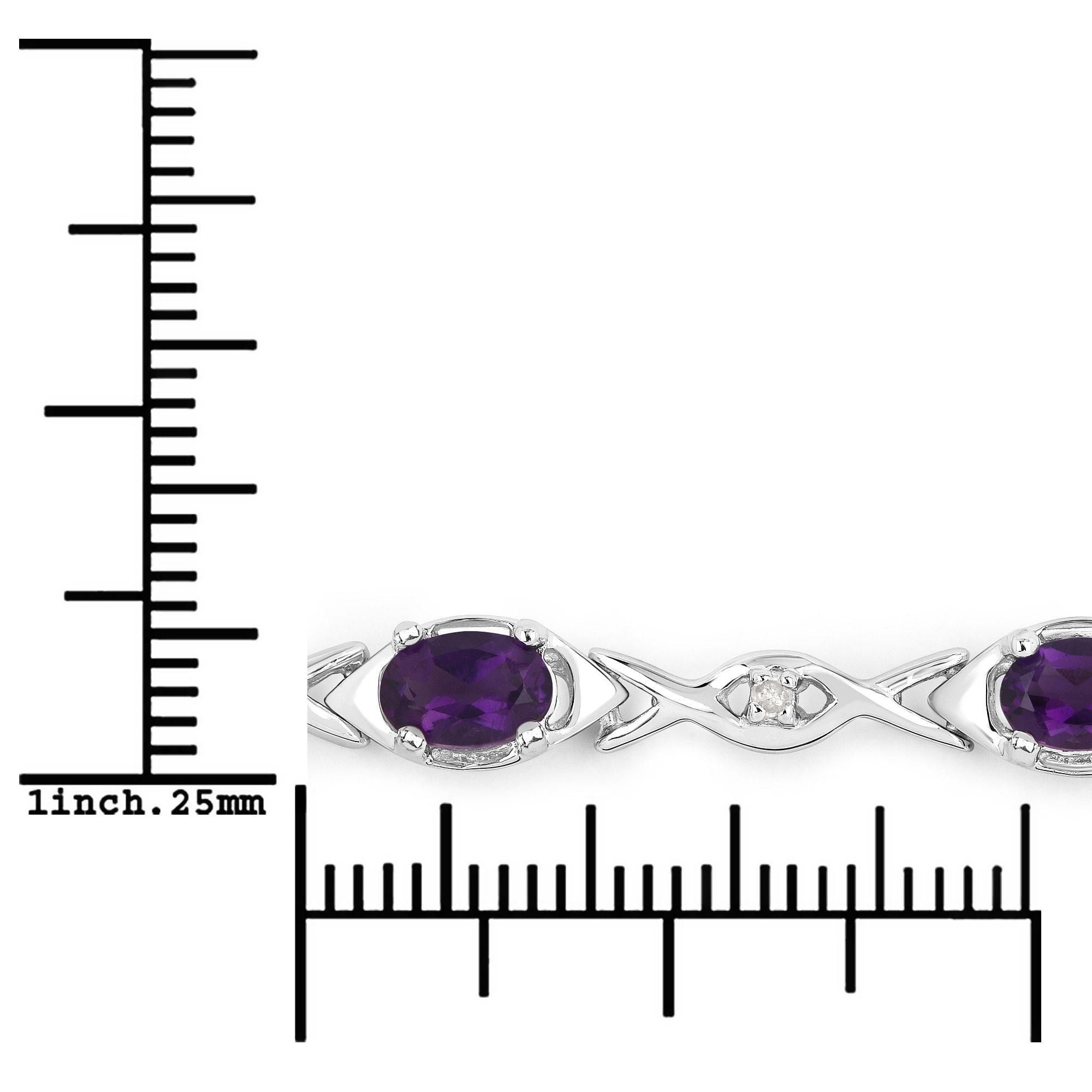 Vira Jewels Armband »925-Sterling Silber rhodiniert Glänzend Amethyst lila«