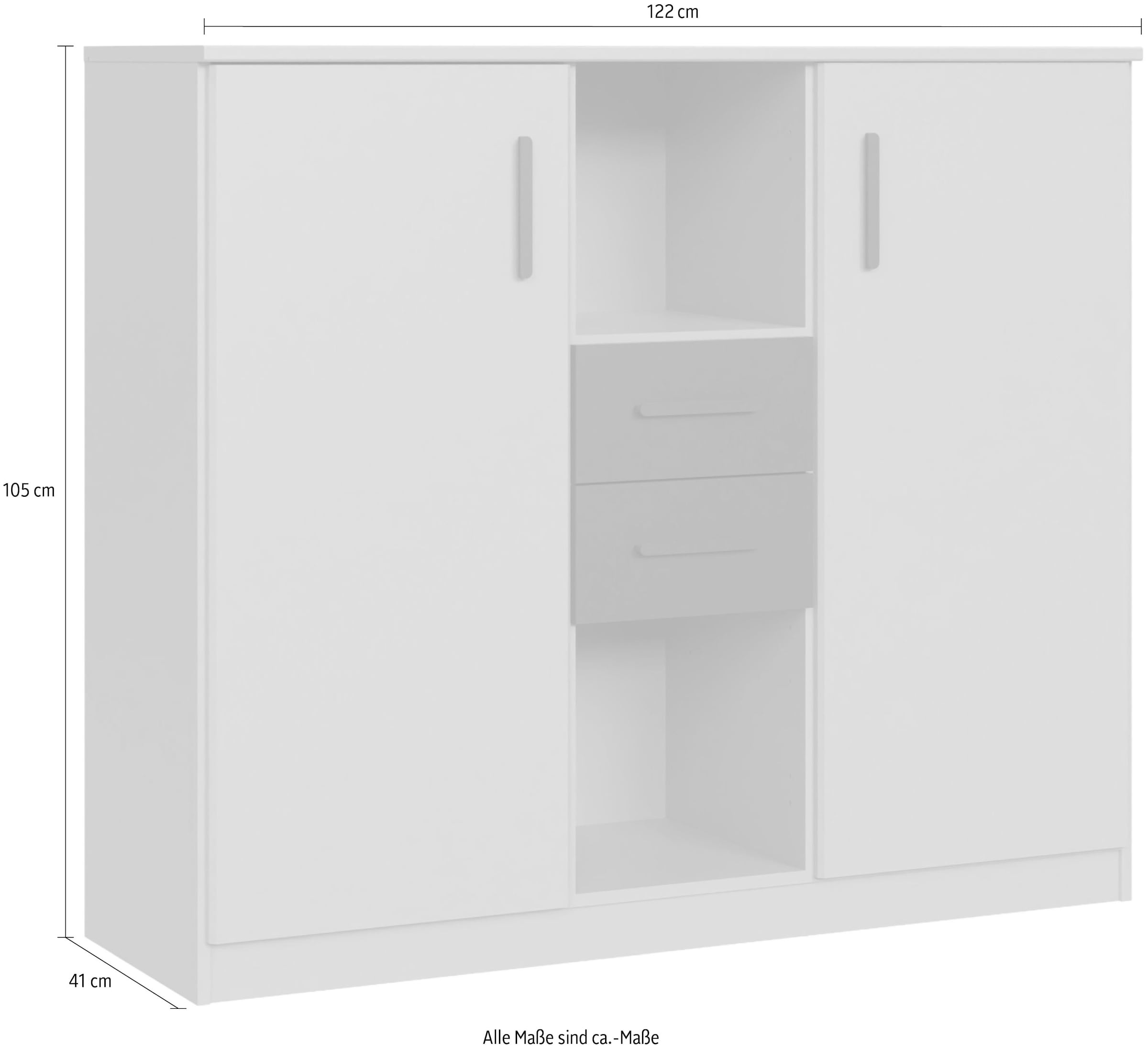 Wimex Highboard »Bahamas, inkl. 2 Schubladen in Absatzdekor, Breite: 122cm« Passend zur Jugendzimmer-Serie Bahamas