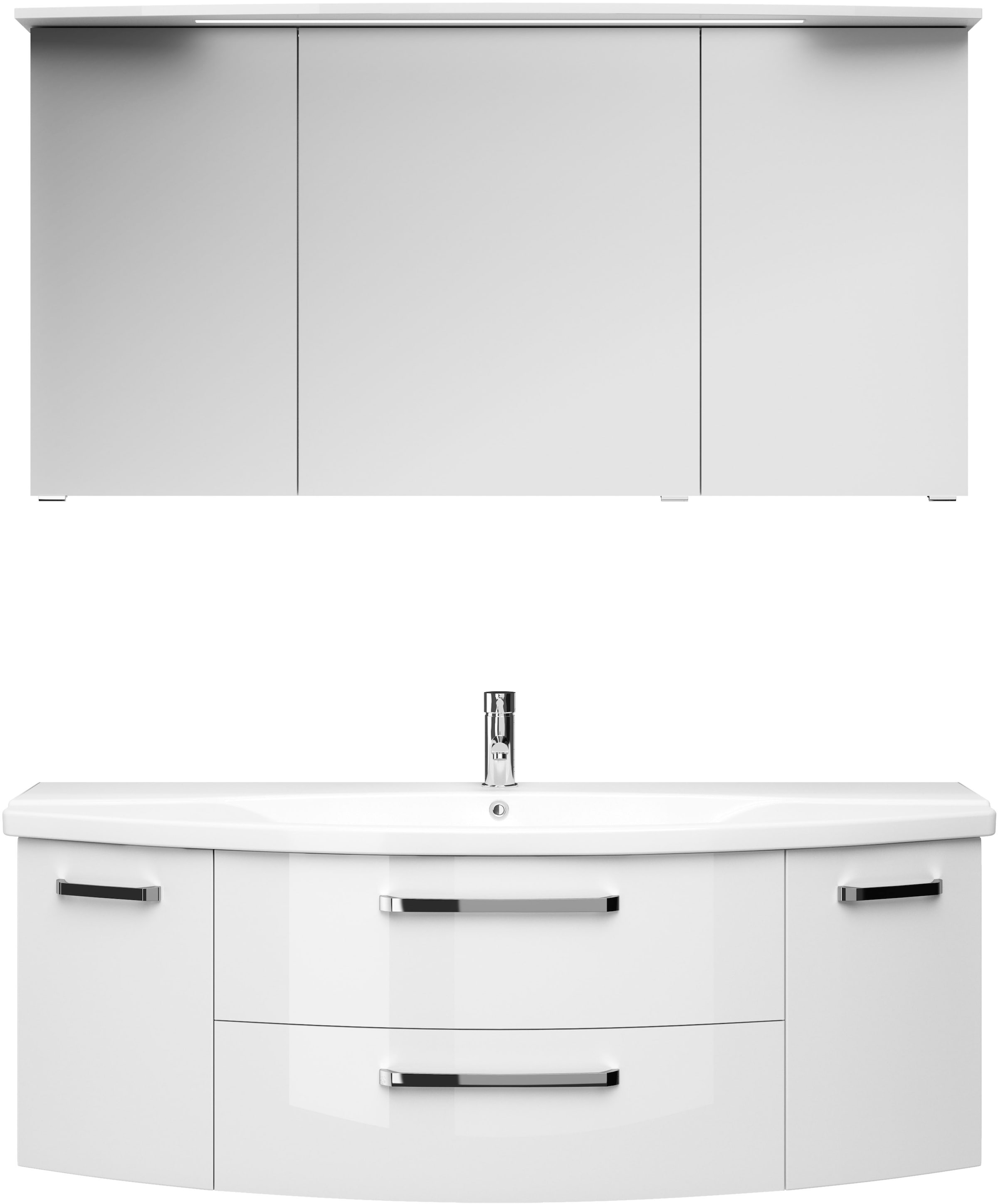 Saphir Badmöbel-Set »Serie 4010 2-teilig Keramik-Waschtisch mit LED-Spiegel günstig online kaufen