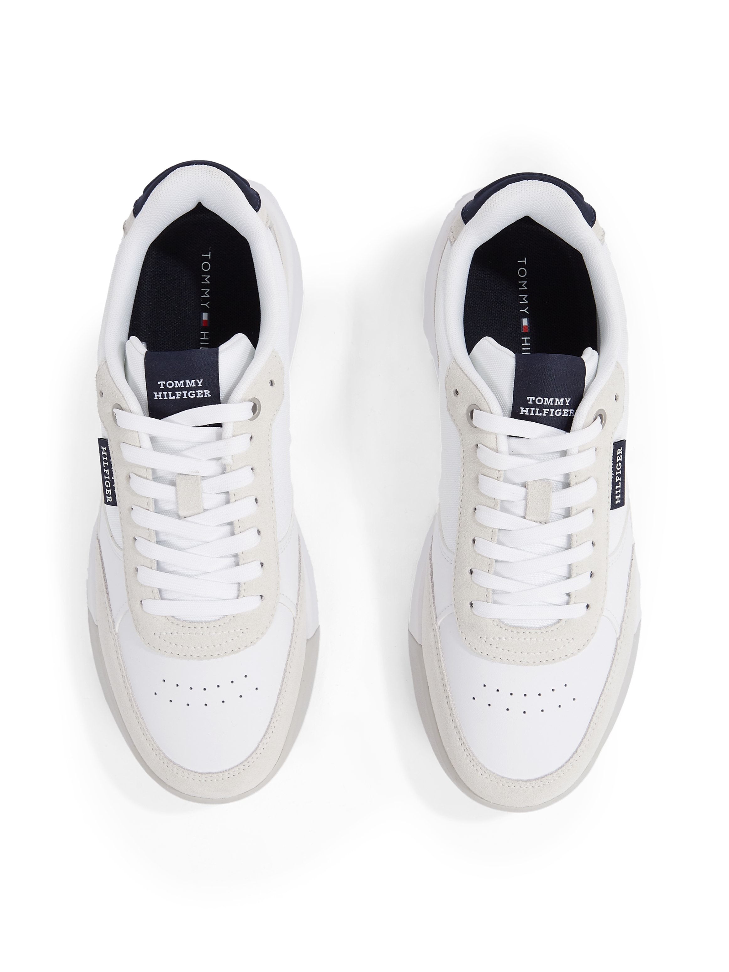 Tommy Hilfiger Sneaker »RETRO RUNNER MIX RWB«, Freizeitschuh, Halbschuh, Schnürschuh mit gepolstertem Schaftrand