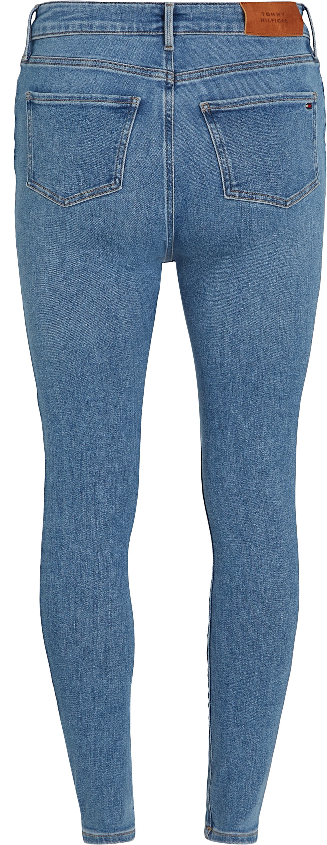 Tommy Hilfiger Skinny-fit-Jeans »Harlem Skinny High Waist«, mit Logo-Badge, in blauer Waschung, in Knöchellänge