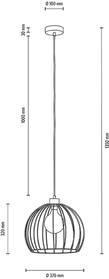 BRITOP LIGHTING Pendelleuchte »Coop«, 1 flammig, Leuchtmittel E27 | ohne Leuchtmittel-Leuchtmittel wechselbar, Dekorative Leuchte aus Metall, passende LM E27 / exkl., Made in Europe
