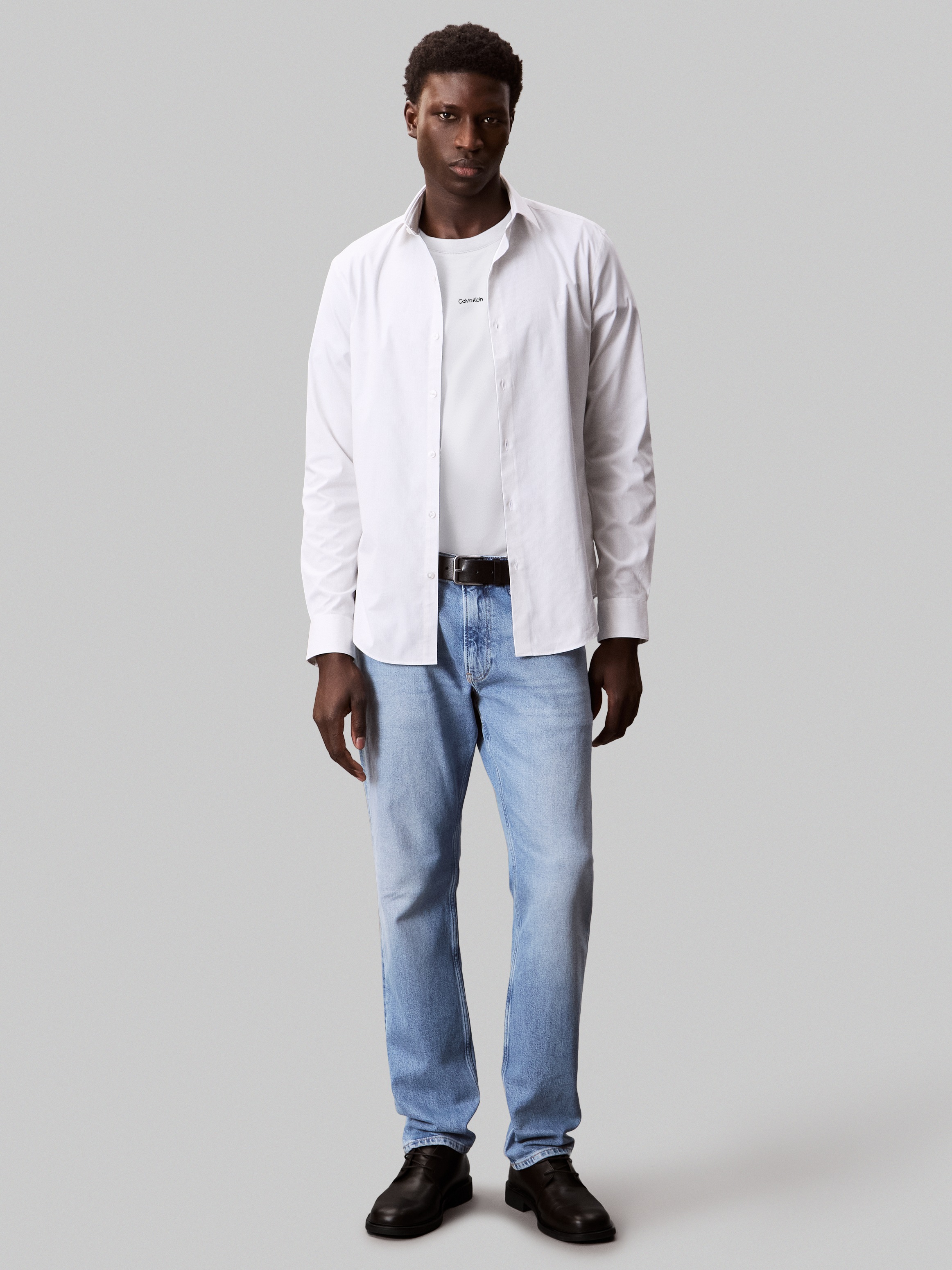 Calvin Klein T-Shirt »SS STRETCH PIQUE NANO EASY TEE«, Mit Rundhalsausschnitt