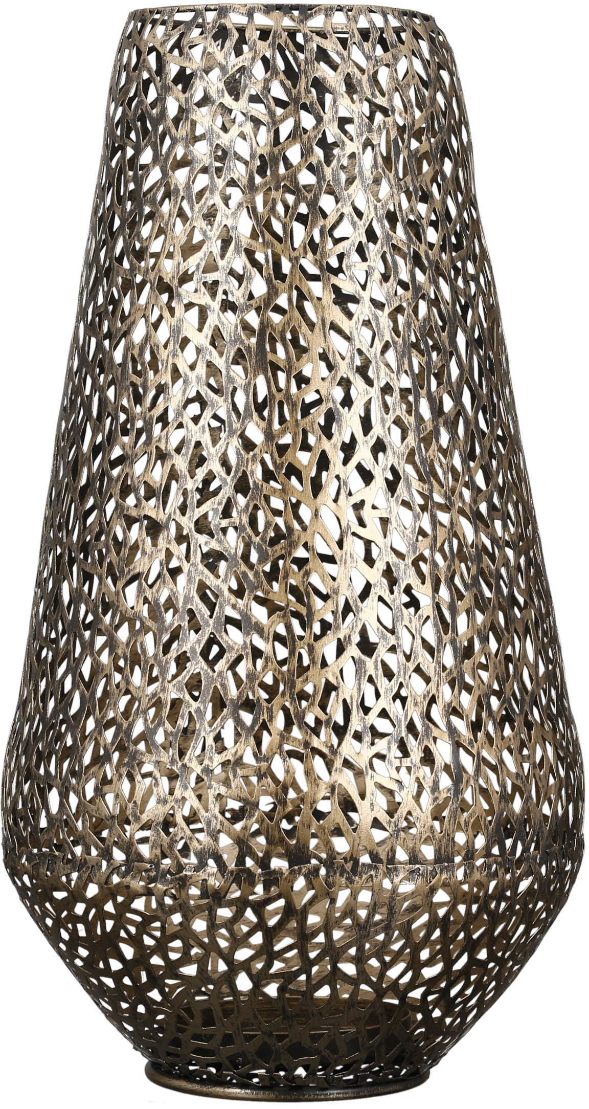 GILDE Windlicht »Purley, Weihnachtsdeko«, (1 St.), aus Metall mit runden Lochstanzungen, Höhe ca. 46 cm
