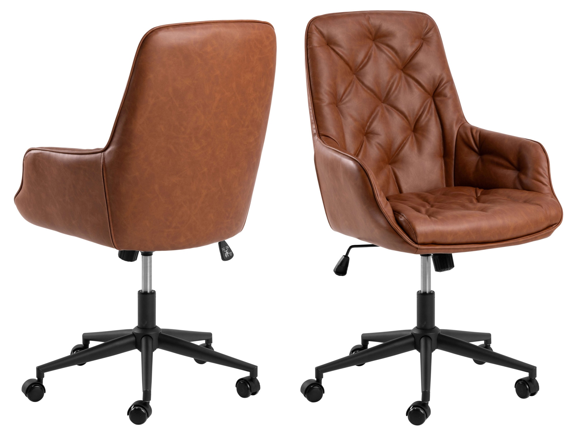 ACTONA GROUP Schreibtischstuhl »Erik«, Schreibtischstuhl, PU retro Cognac, günstig online kaufen