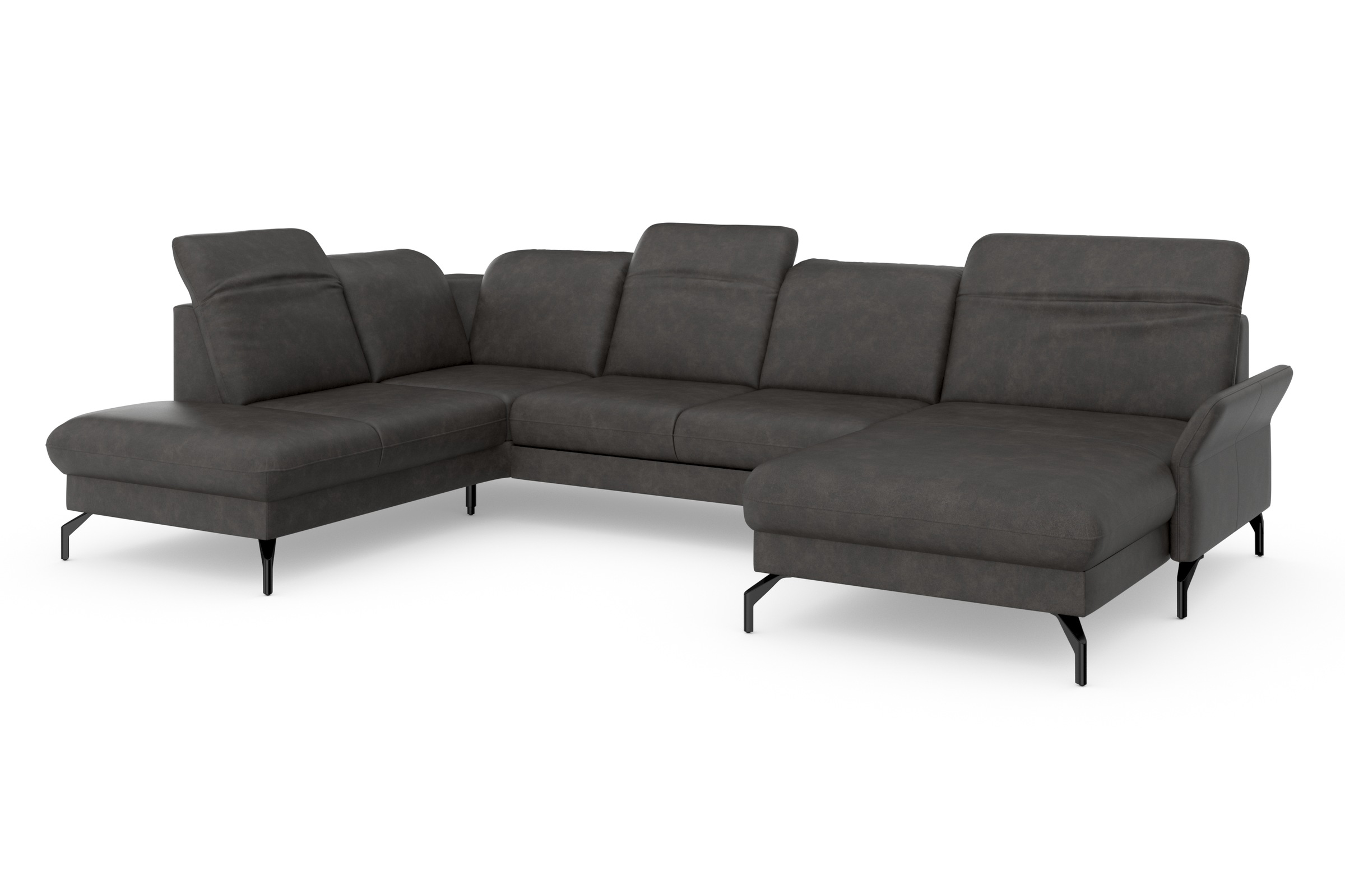 sit&more Wohnlandschaft »Fashion U-Form«, wahlweise mit Kopfteilverstellung, Vorziehsitz, motorisch, Metallfüße