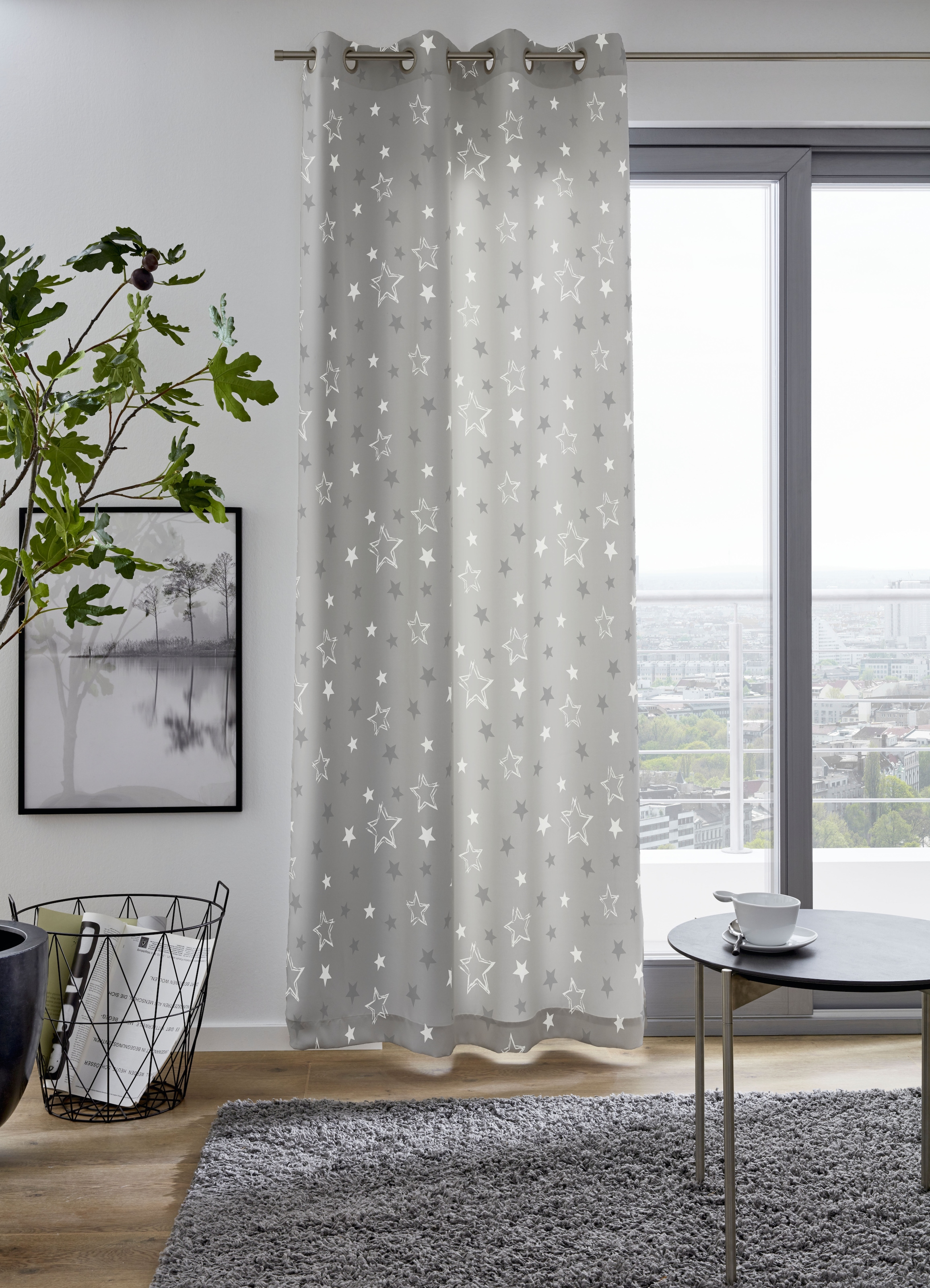 my home Vorhang »STARRY«, (1 St.), bedruckt, blickdicht, verschiedene Größe günstig online kaufen