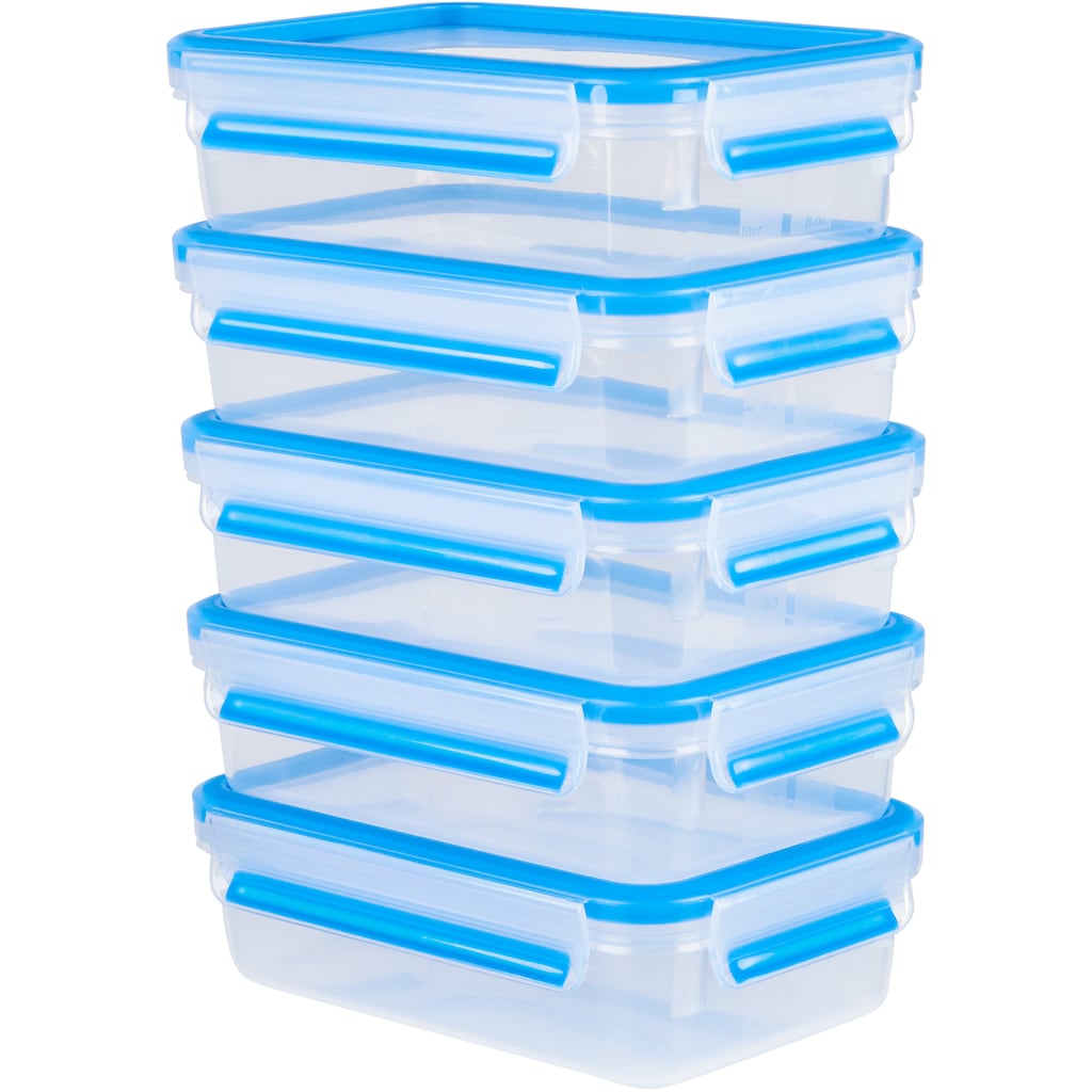 Emsa Frischhaltedose »Clip & Close«, (Set, 10 tlg., 5 Vorratsdosen mit jeweils einem Deckel), Set:10-tlg, 5x0,8L, 5x Deckel, Kunststoff, hygienisch, Frischedichtung