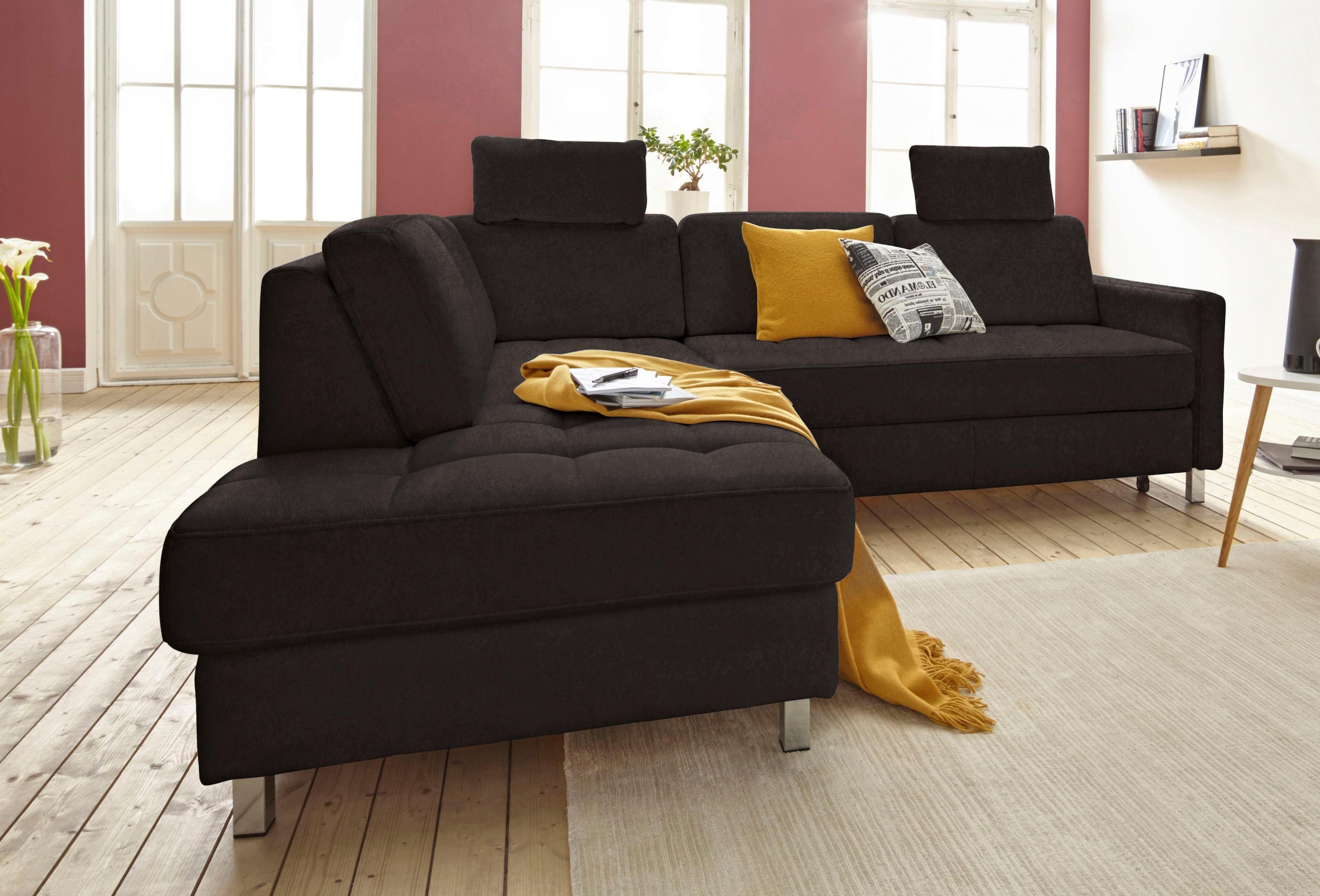 sit&more Ecksofa »Pablo L-Form«, wahlweise mit Bettfunktion und Bettkasten günstig online kaufen