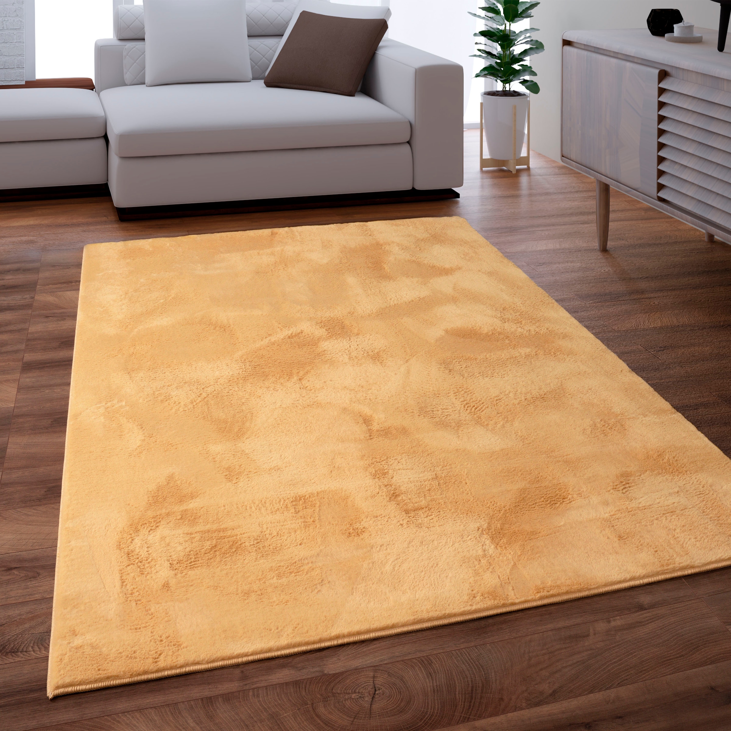 Bild von Paco Home Fellteppich »Kunstfell Soft 380«, rechteckig, Langflor, Kuschelteppich - besonders weich, Uni-Farben