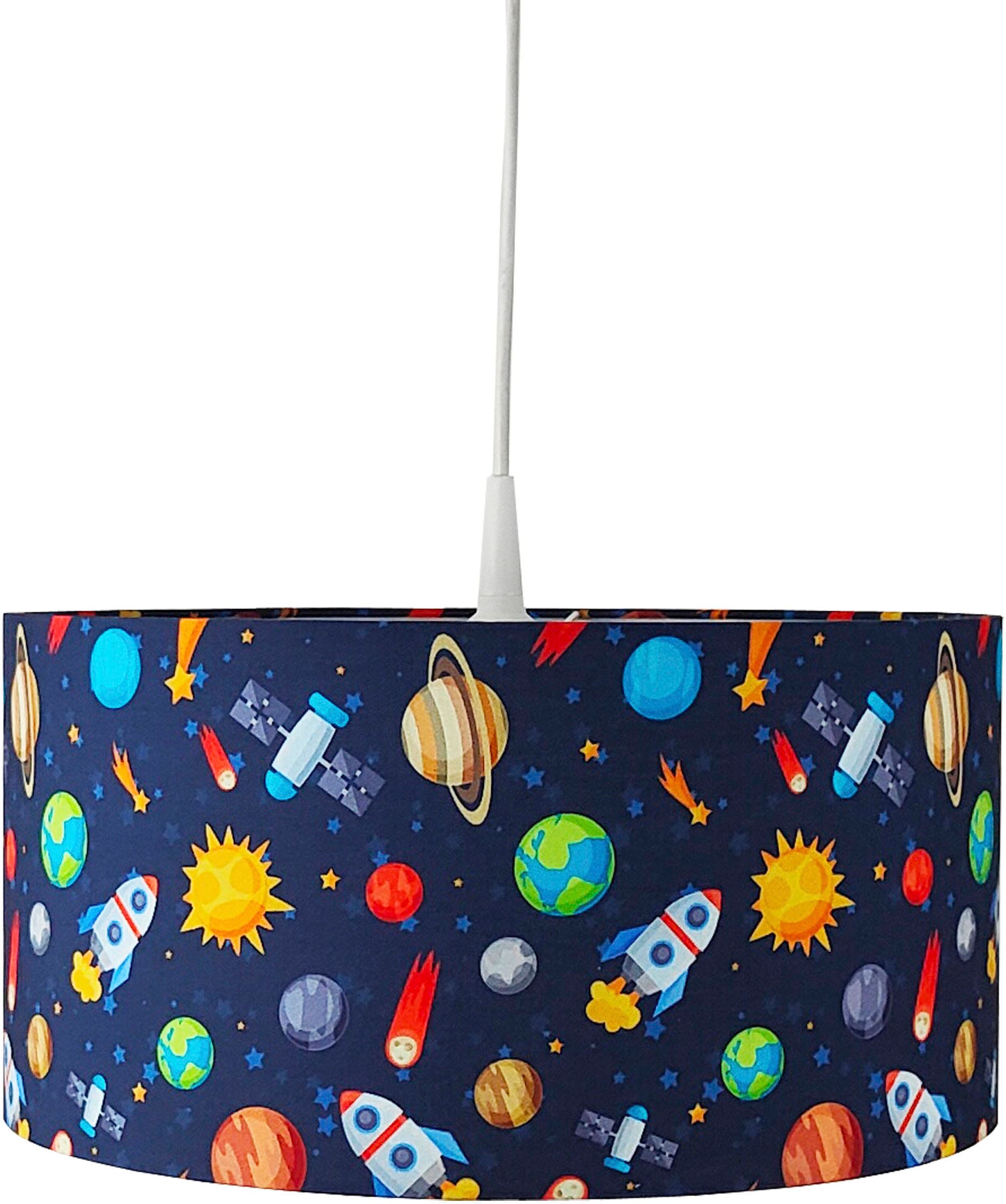 niermann Pendelleuchte »Stoff-Pendelleuchte Weltall« E27 1 Stk. Lampenschirm aus Stoff