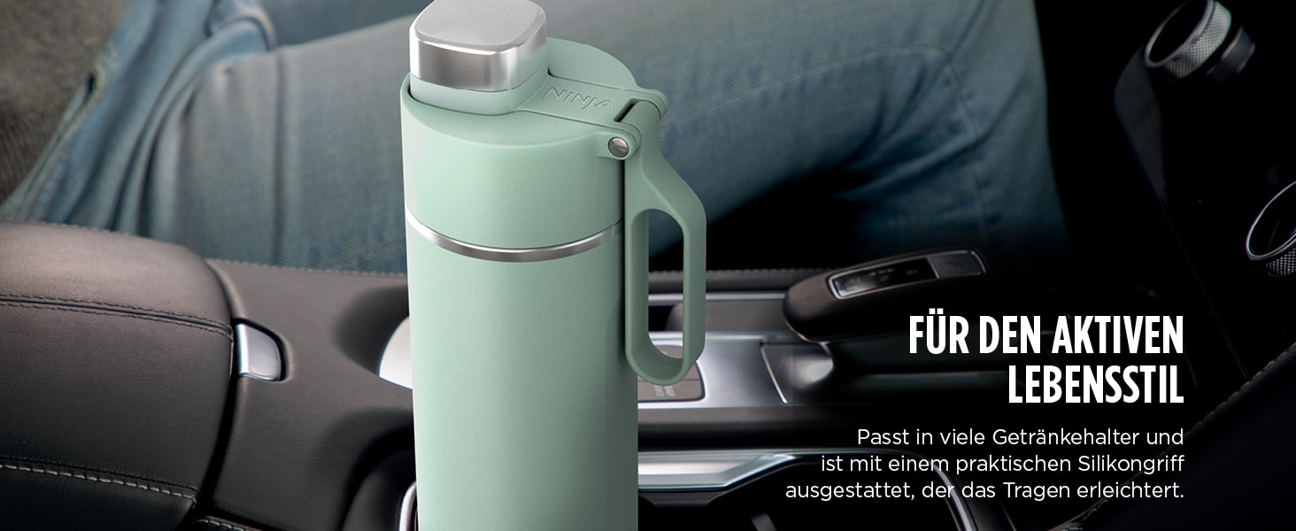 NINJA Isolierflasche »Ninja Thirsti Reiseflasche – 530 ml DW1801EUU / 700 ml DW2401EUU«, Getränke bleiben 24 Stunden kalt, 12 Stunden heiß, Eis hält 2 Tage