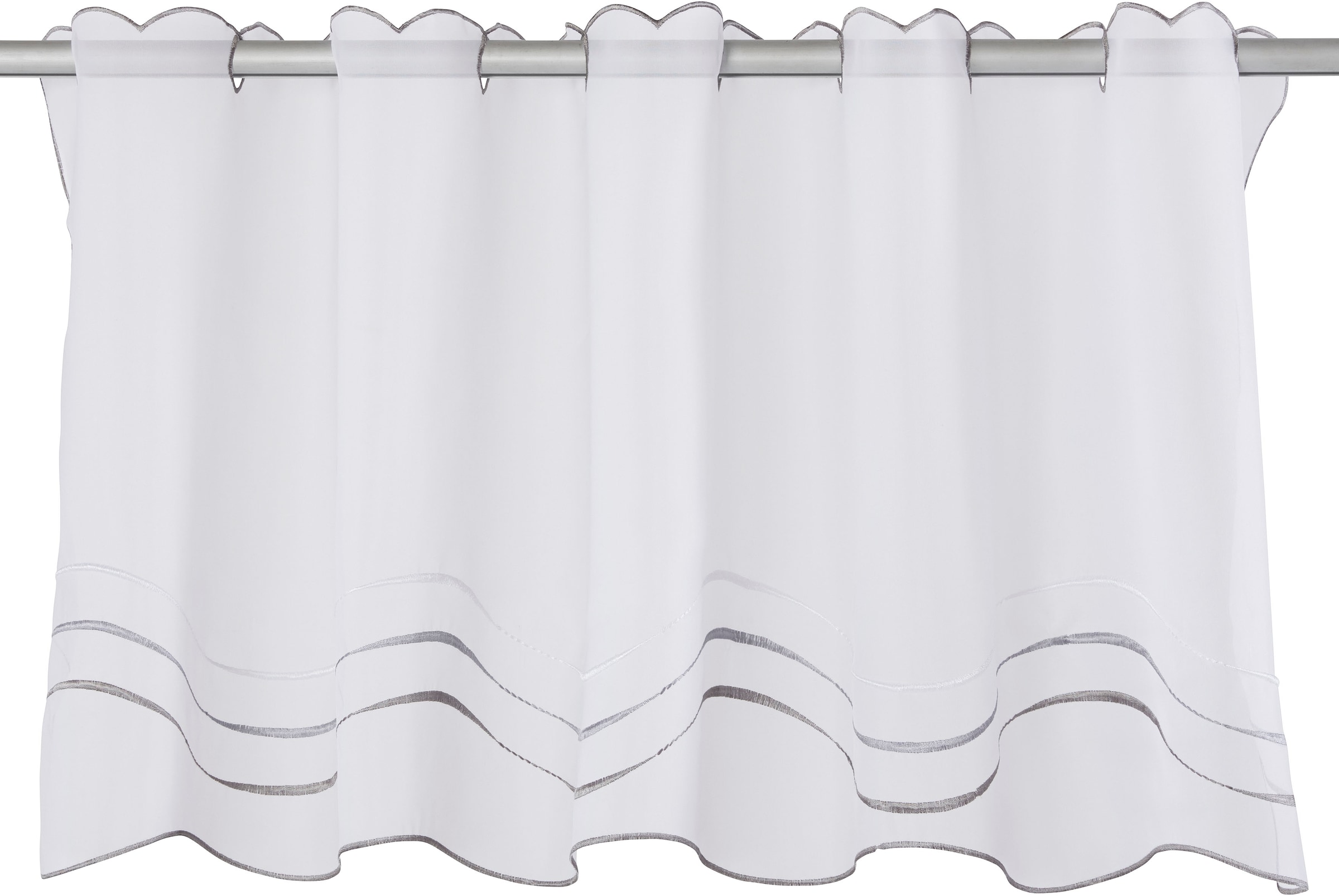 my home Scheibengardine »Betty«, (1 St.), Transparent, Polyester, Wellen, Stickerei