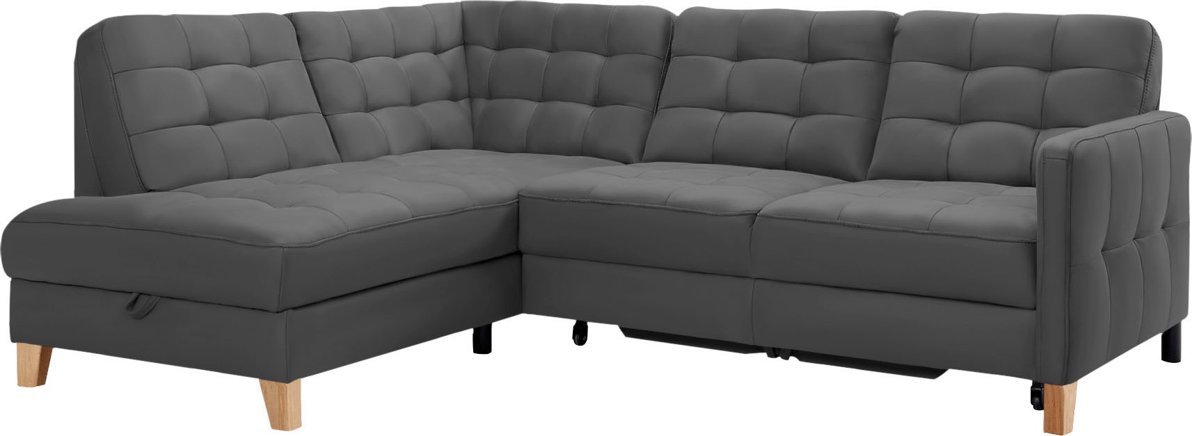 exxpo - sofa fashion Ecksofa »Elio, kompakt & bequem, zeitloses Design, Breite 228cm, L-Form« wahlweise mit Bettfunktion und Bettkasten