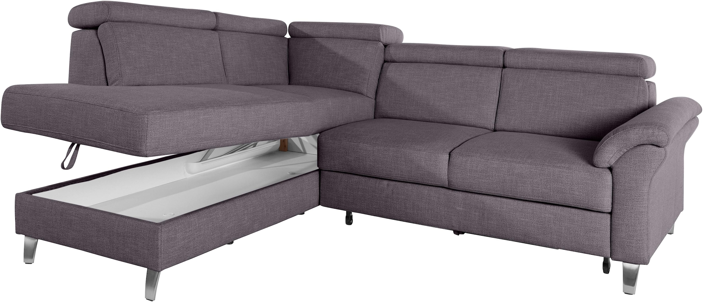 sit&more Ecksofa, inklusive Kopfteilverstellung, wahlweise mit Bettfunktion und Bettkasten