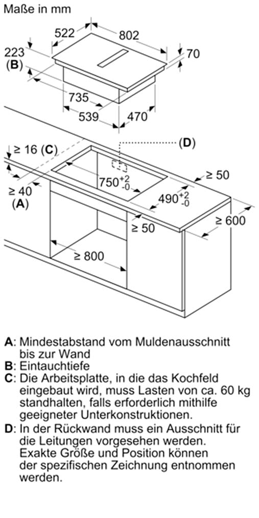 SIEMENS Kochfeld mit Dunstabzug »ED811BS16E«, mit Flachkanal