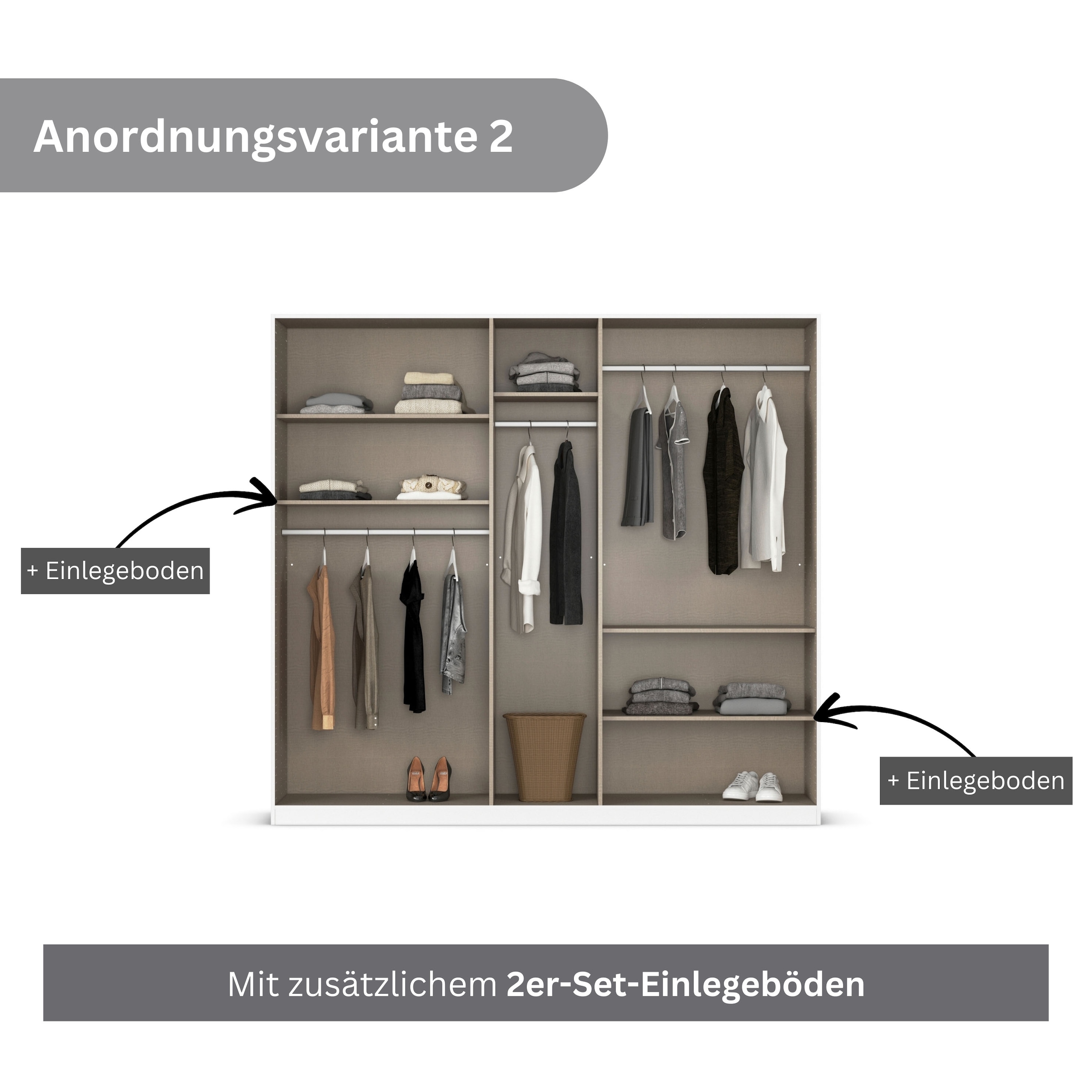 rauch Drehtürenschrank »Kleiderschrank Kleiderschränke Schrank Garderobe AGORDO mit Glasfront«, (in zwei Griff-Farben), durchdachte Innenausstattung, in 6 Breiten und 2 Höhen MADE IN GERMANY