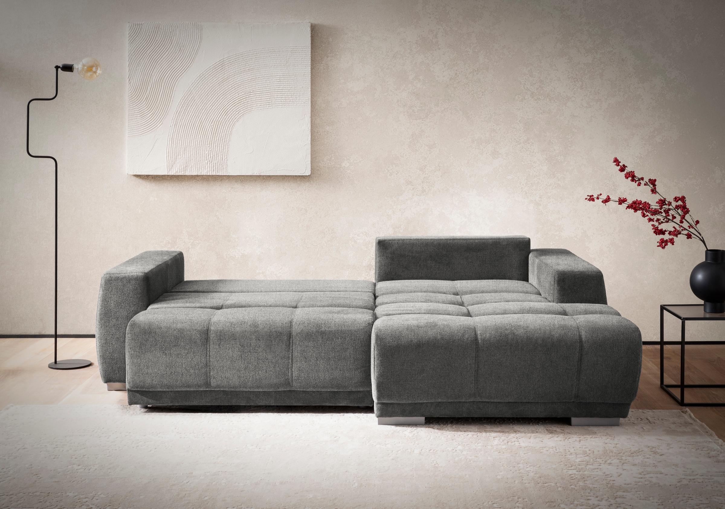 INOSIGN Ecksofa »Bolero L-Form«, wahlweise mit Bettfunktion & Bettkasten