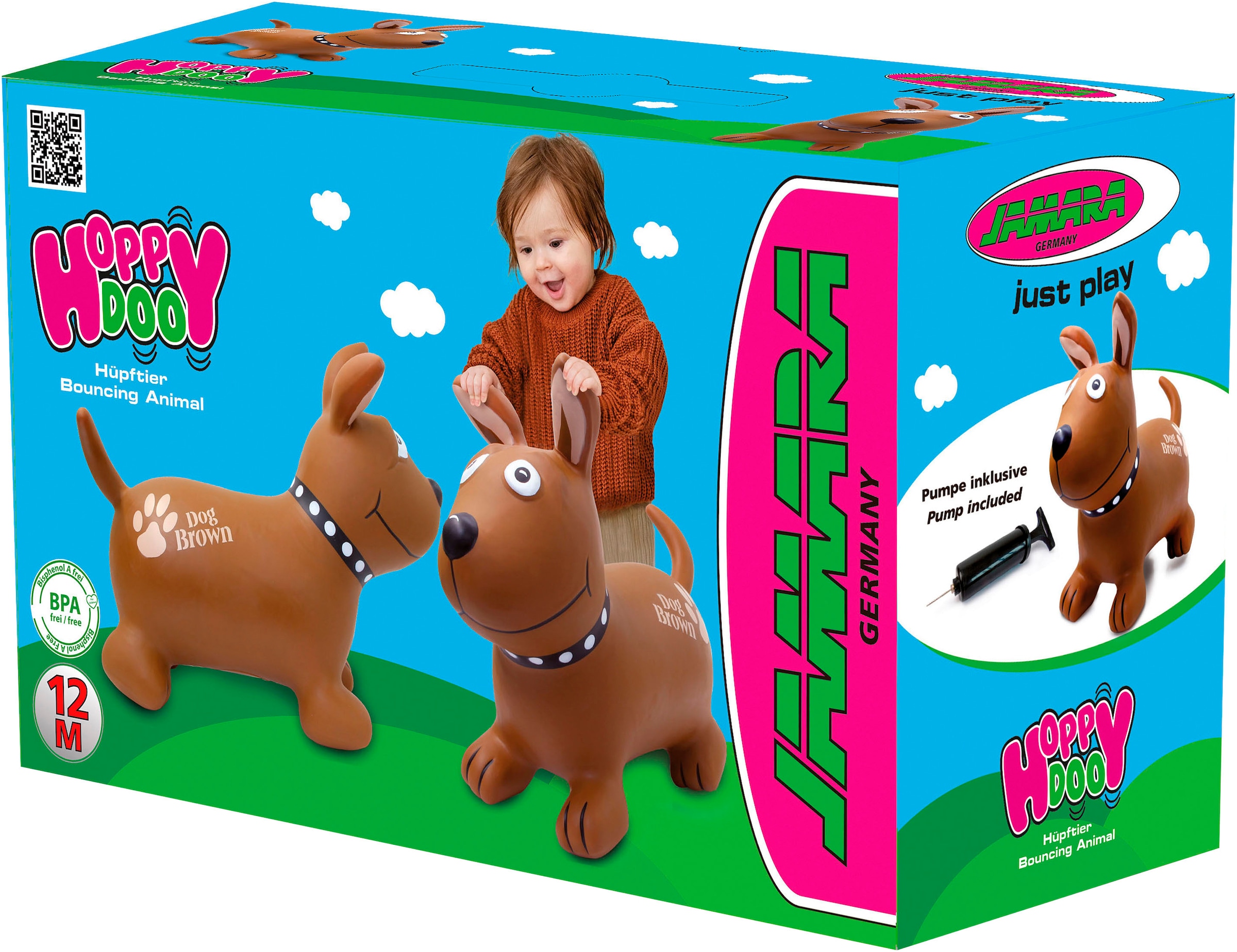 Jamara Hüpftier »Hund, braun«, inkl. Luftpumpe