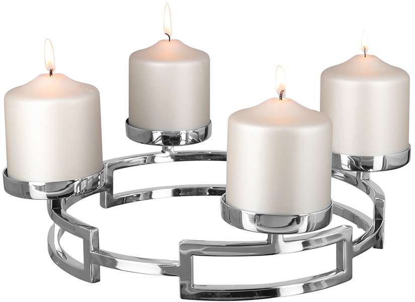 Fink Kerzenhalter »GRANT, Weihnachtsdeko«, (1 und Edelstahl aus Glas, bestellen 4-flammig, St.), Adventsleuchter online