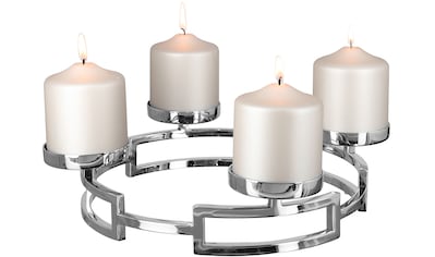Fink Kerzenhalter »GRANT, Weihnachtsdeko«, (1 St.), aus Edelstahl und Glas,  4-flammig, Adventsleuchter online bestellen | Kerzenständer