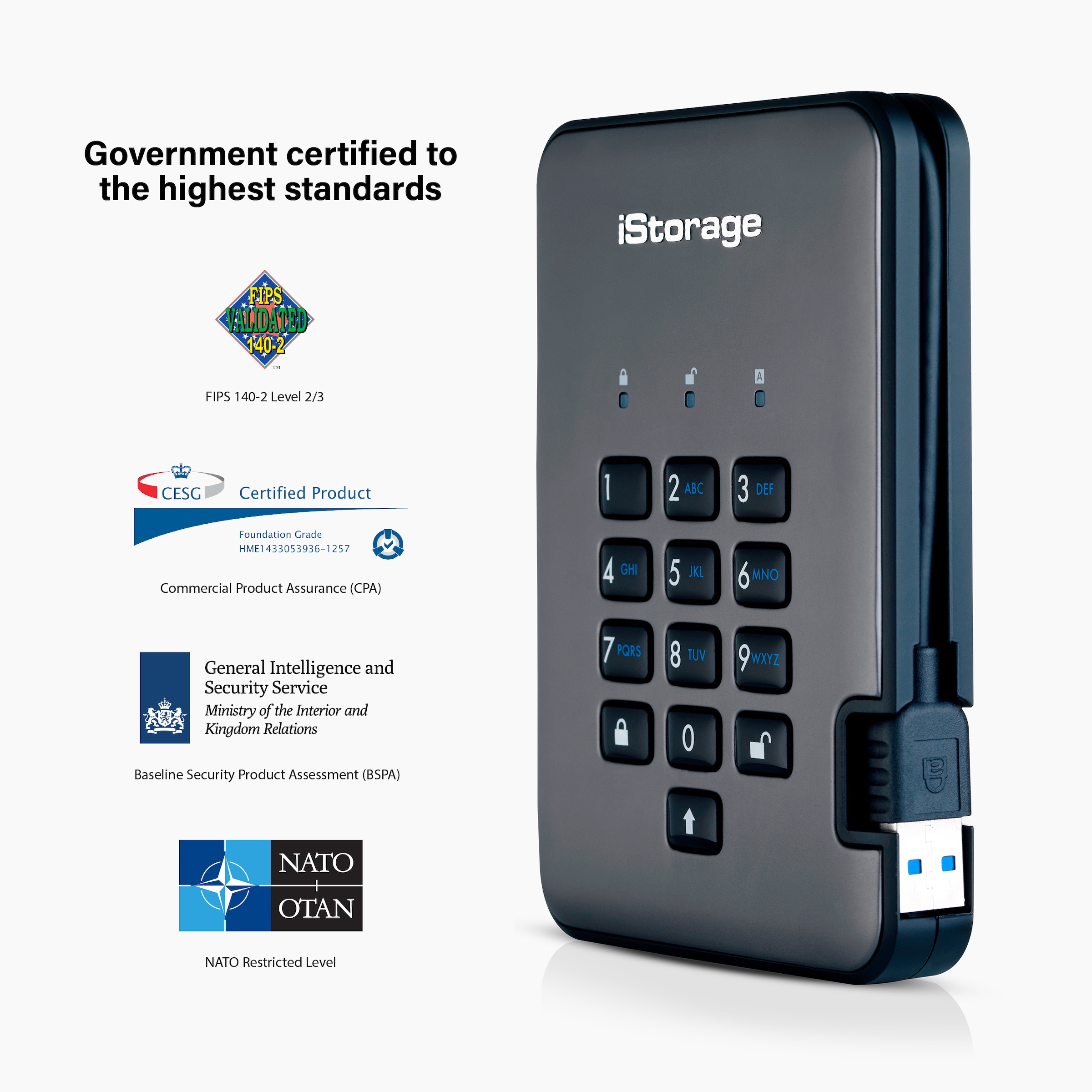 iStorage externe SSD »diskAshur Pro2 SSD Black«, Anschluss USB 3.2