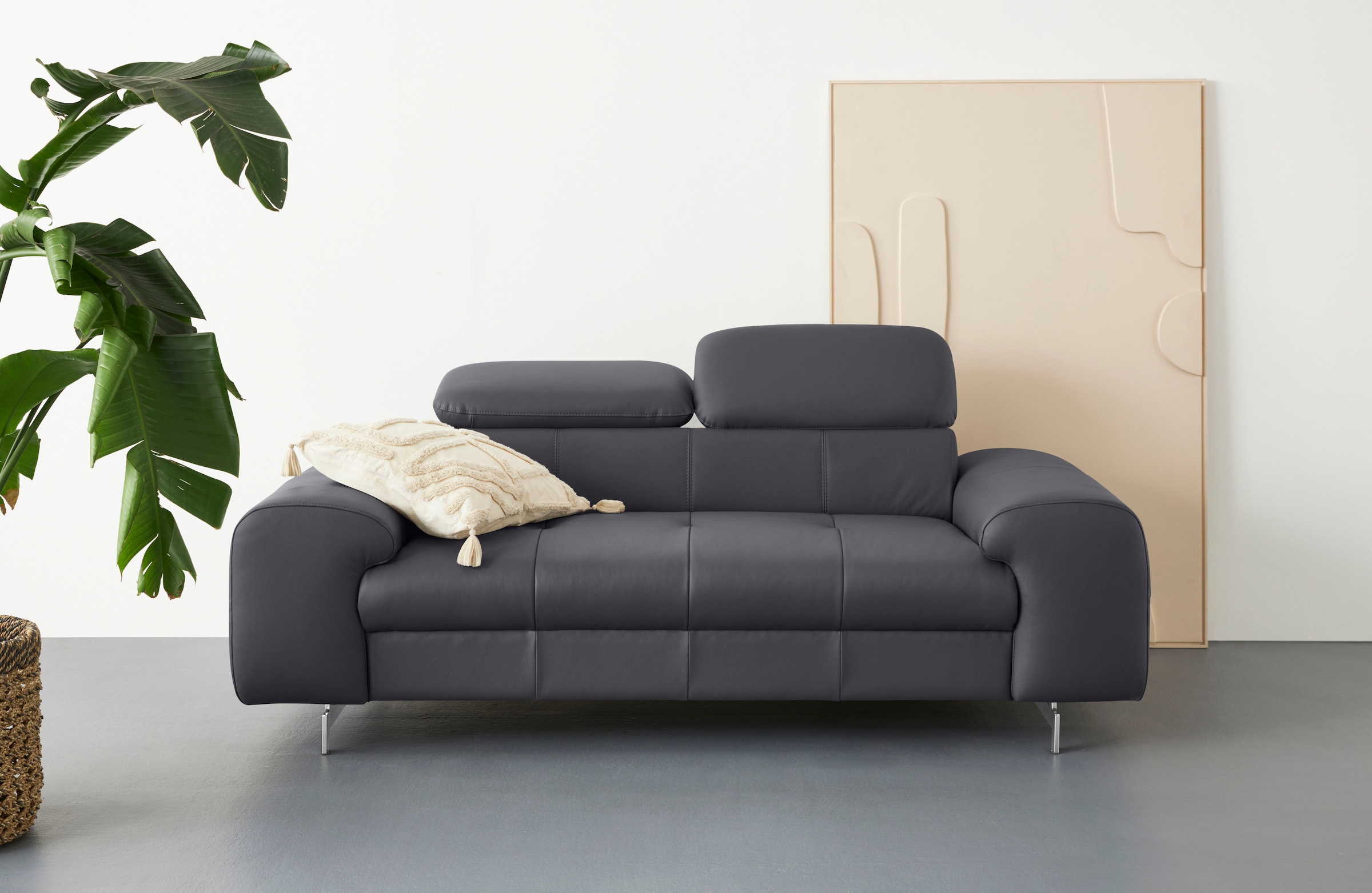 COTTA 2-Sitzer »Chef«, Big-Sofa mit Kopfteilverstellung, edle Metallkufen günstig online kaufen