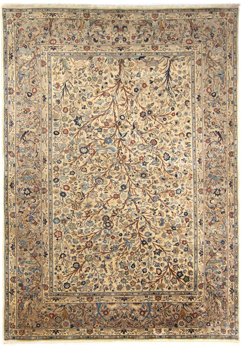 morgenland Wollteppich »Keshan Durchgemustert Beige chiaro 342 x 247 cm«, r günstig online kaufen