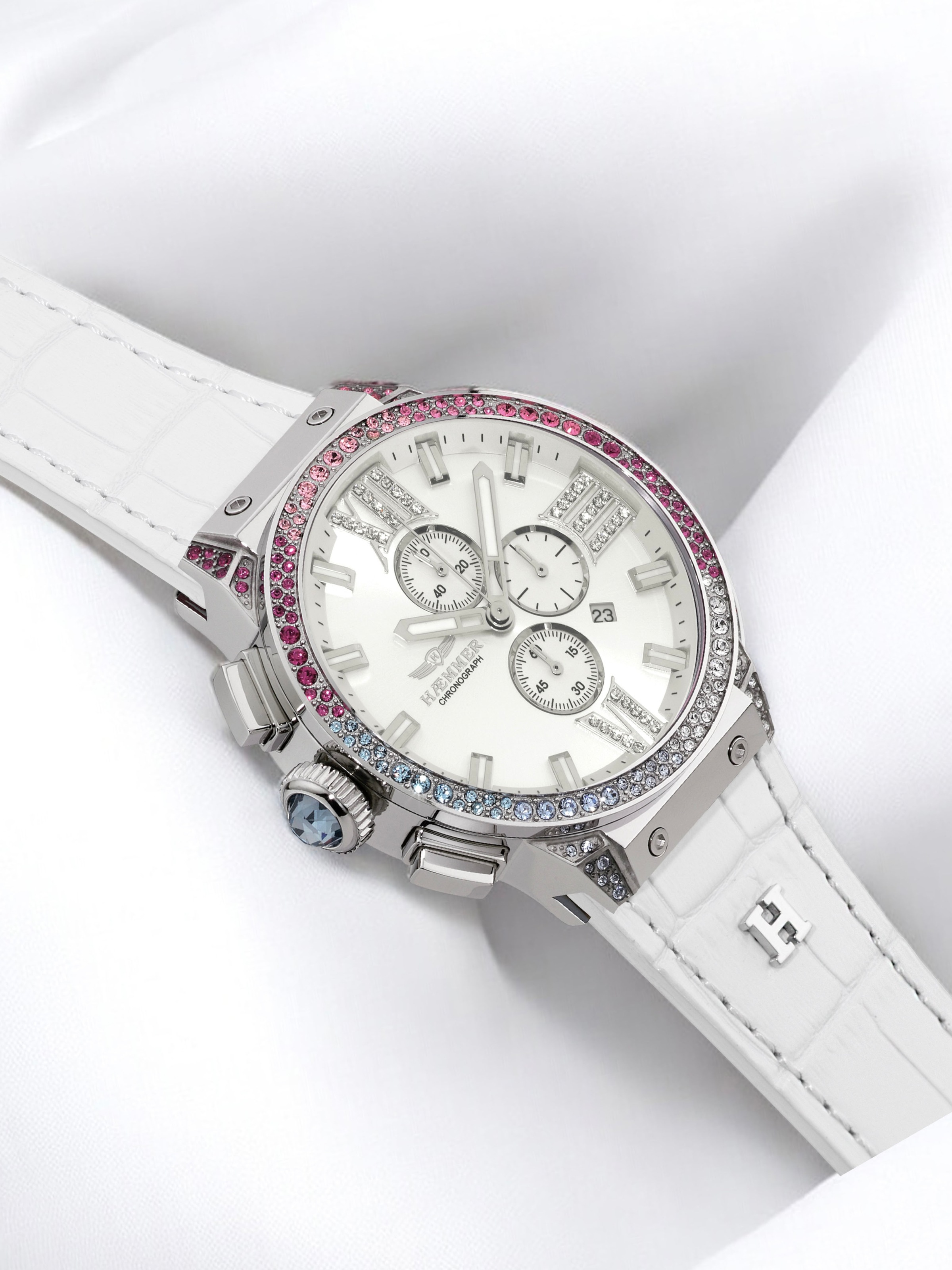 HAEMMER GERMANY Chronograph »EMINENT«, Quarzuhr, Armbanduhr, Damenuhr, analog, Tag, Stoppfunktion