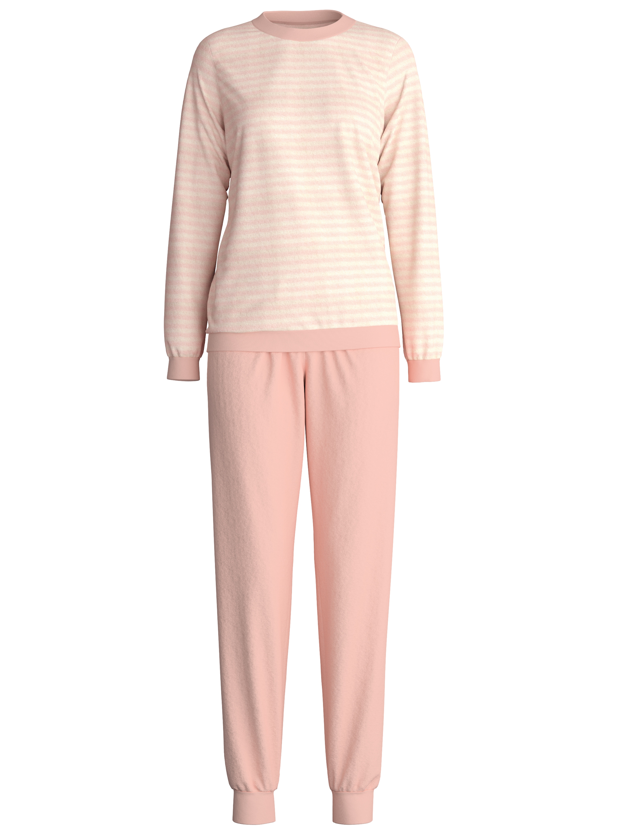 CALIDA Schlafanzug »Soft Dreams« 2 Stk. tlg., Ringel-Design, warm, weich, Frottee-Qualität, Cotton-Mix