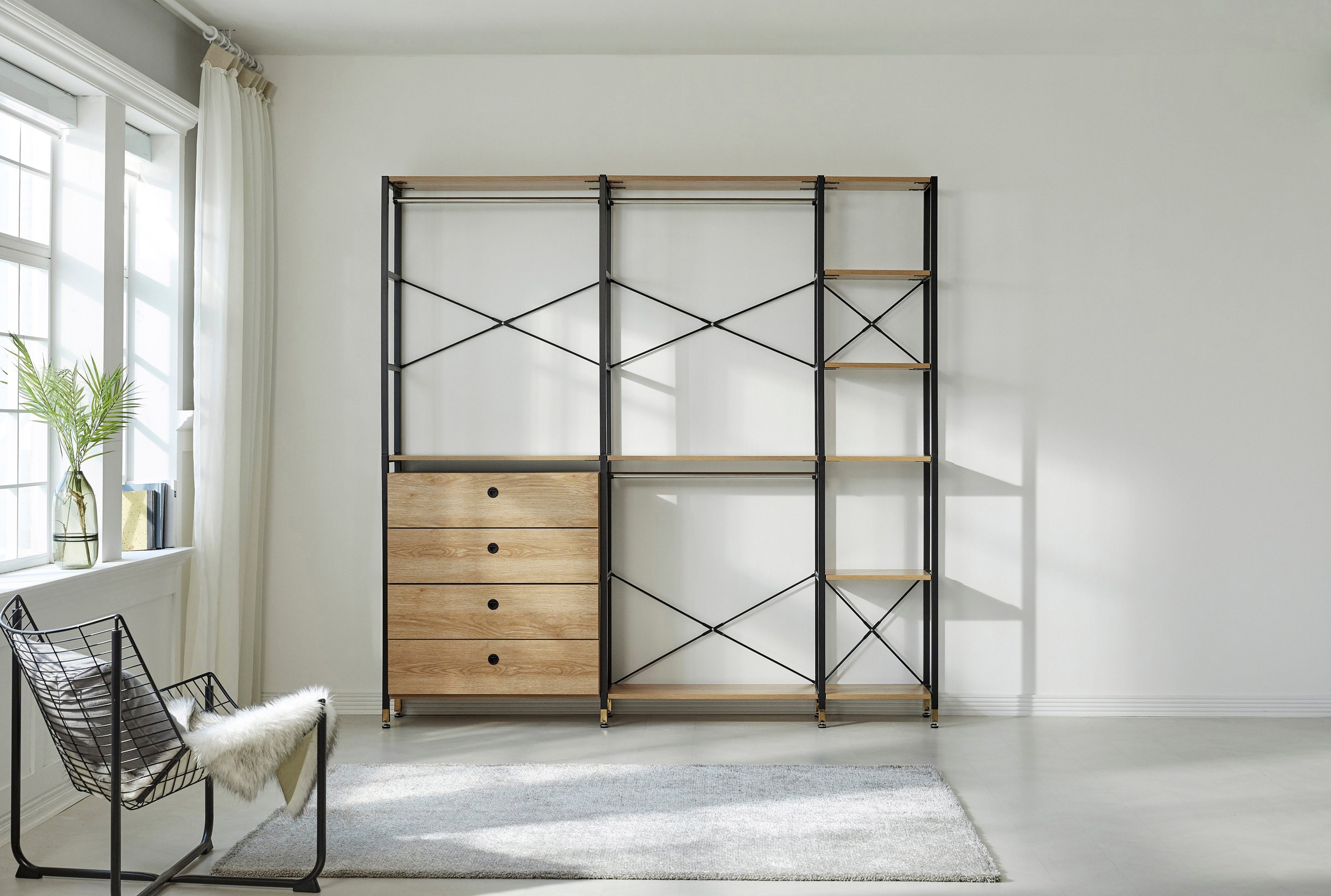 Möbilia Schubkasten Set, 2 Stk. tlg. Griffe und Laufschienen aus Metall