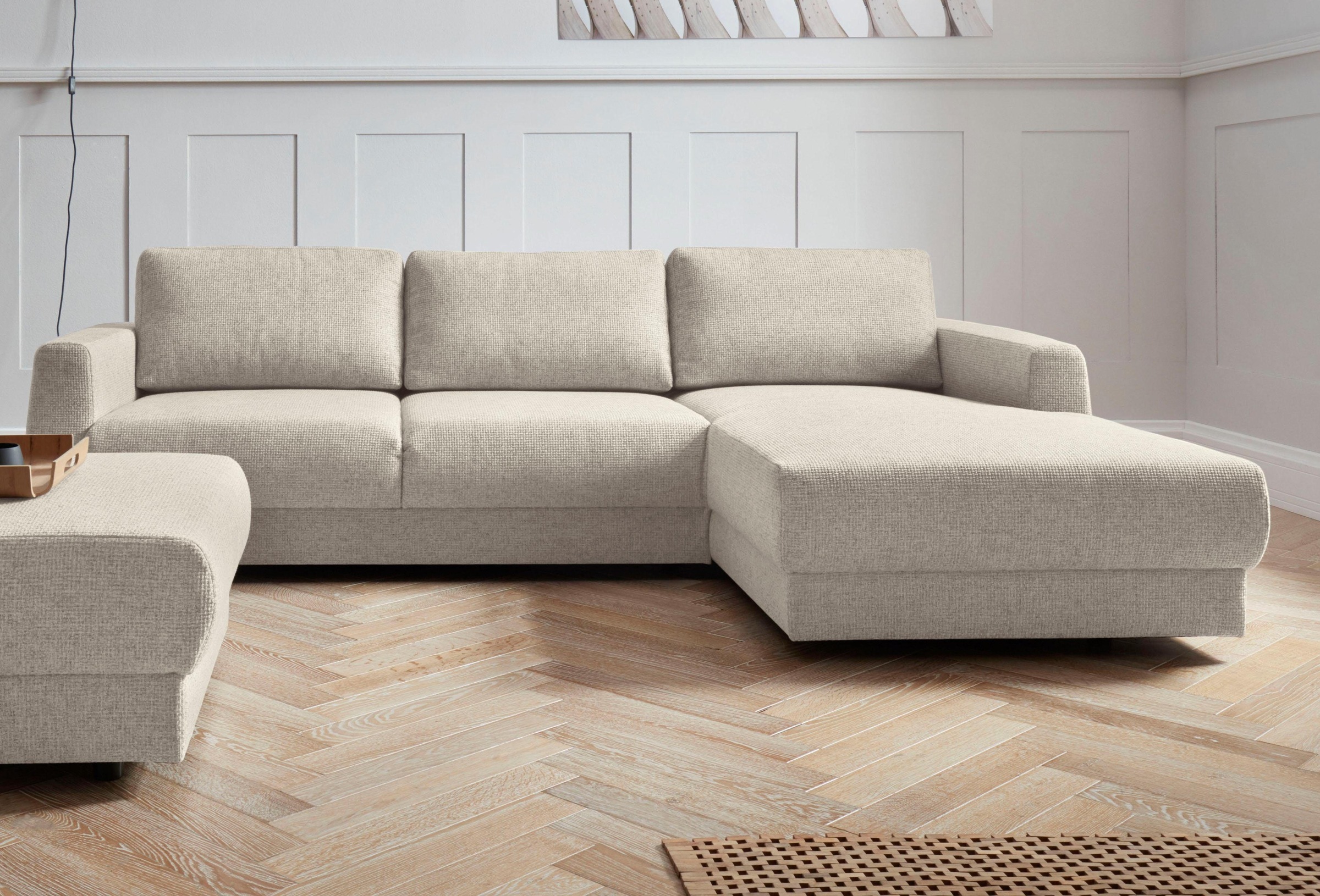 andas Ecksofa »Hobro L-Form«, in 3 Bezugsqualitäten in vielen Farben, Desig günstig online kaufen