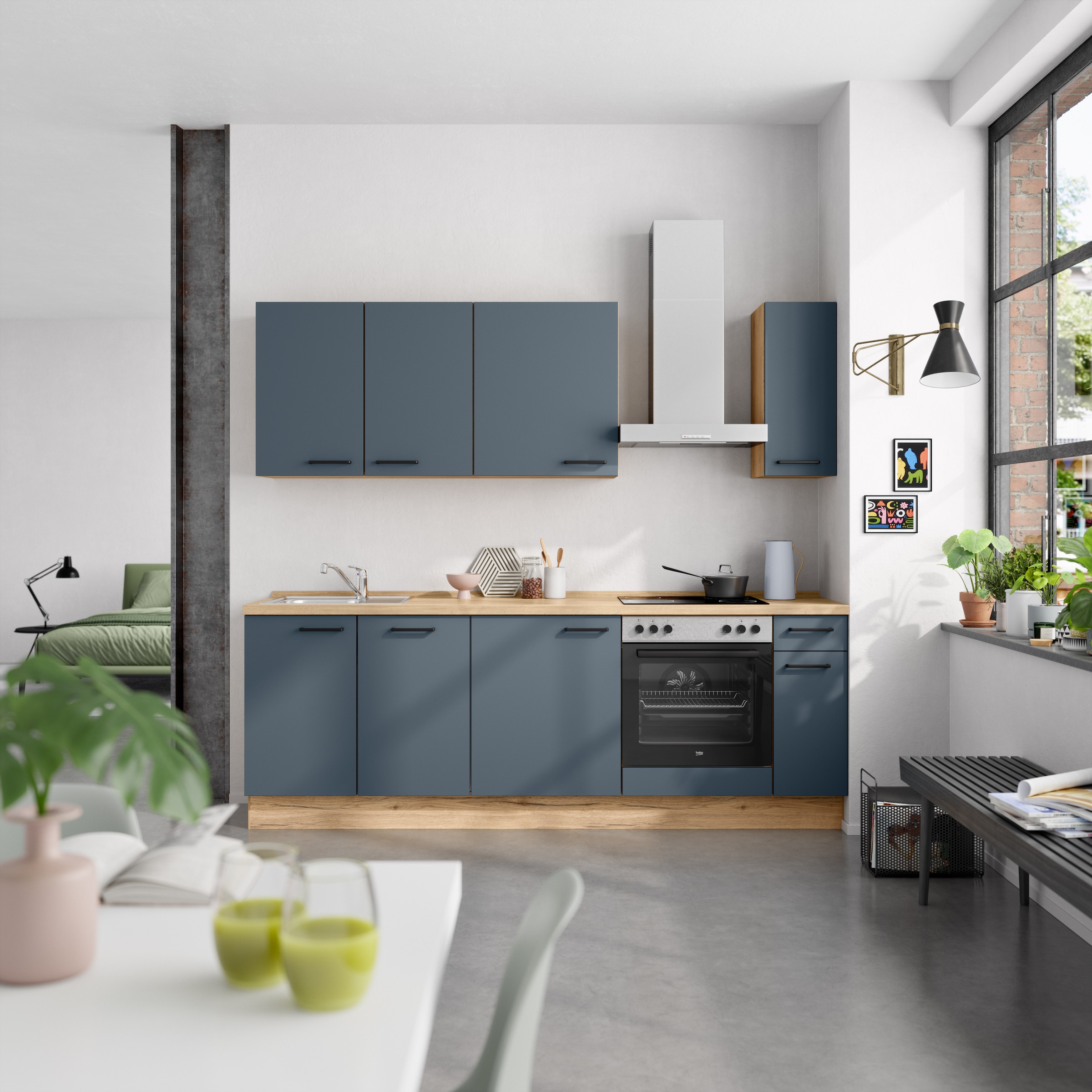 nobilia® Küchenzeile »"Easytouch I"«, vormontiert, Ausrichtung wählbar, Breite 240 cm, wahlw. mit E-Geräten