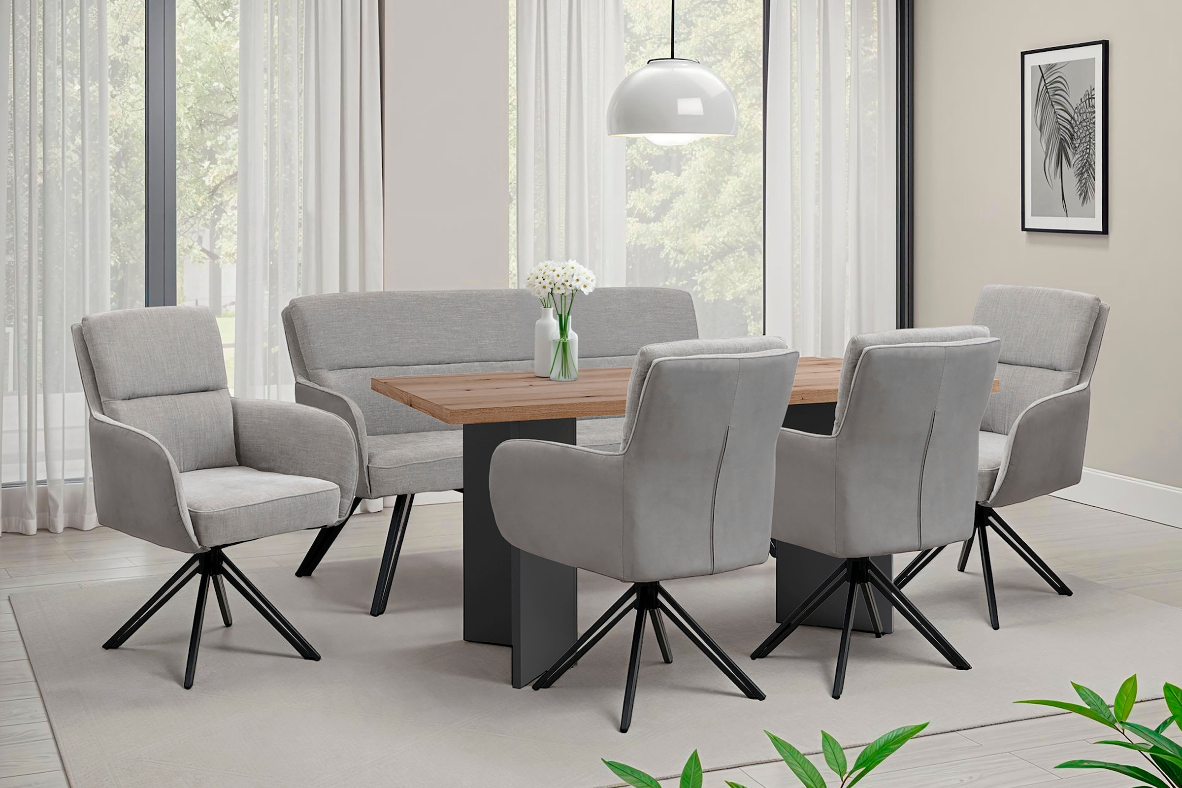 byLIVING Esszimmerstuhl »Tino« (Set) 2 Stk.360 Grad drehbar mit Federkernpolsterung, hochwertige Polsterbezüge