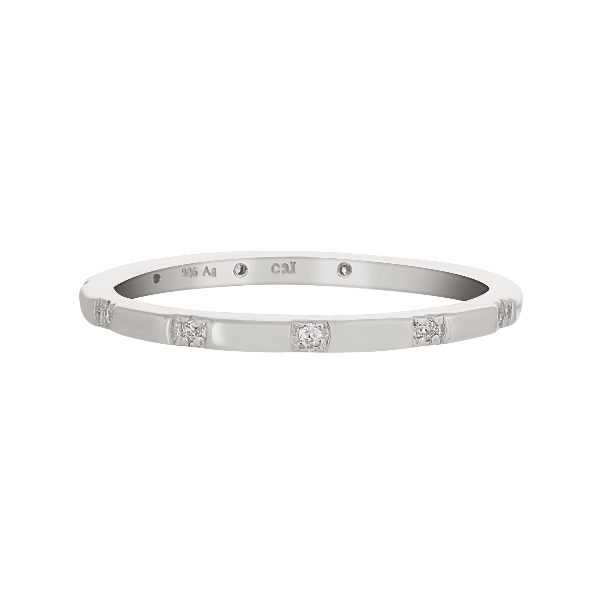 CAÏ Fingerring »925 Silber rhodiniert mit Zirkonia Stacking«