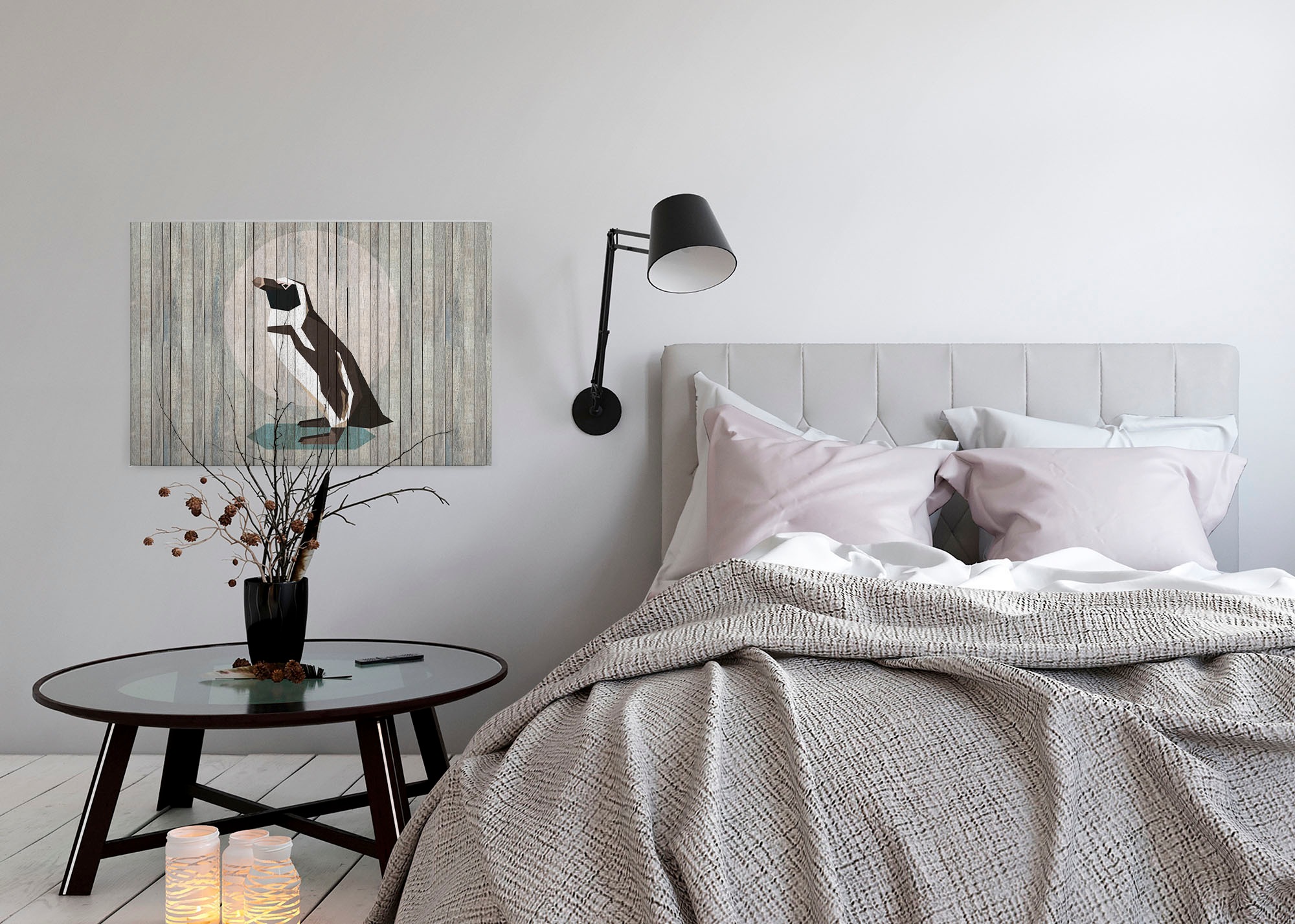 A.S. Création Leinwandbild »born to be wild 4«, Kunst-Tiere-Kinder, (1 St.), Keilrahmen Holzoptik Pinguin Tiere Leinwand-Bild Wohnzimmer modern