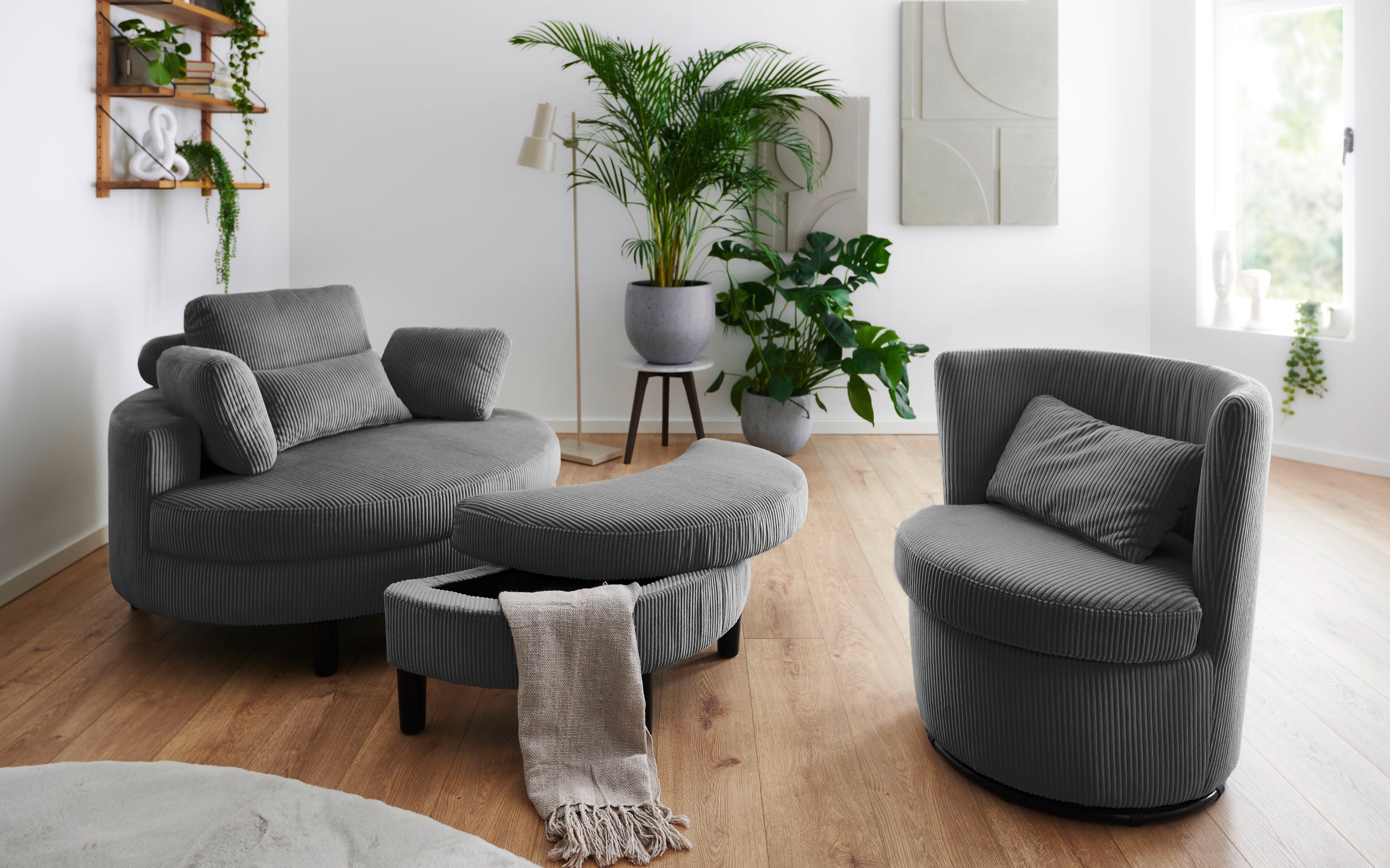 ATLANTIC home collection Drehsessel »Keno«, 360-Grad drehbarer Cordsessel, günstig online kaufen