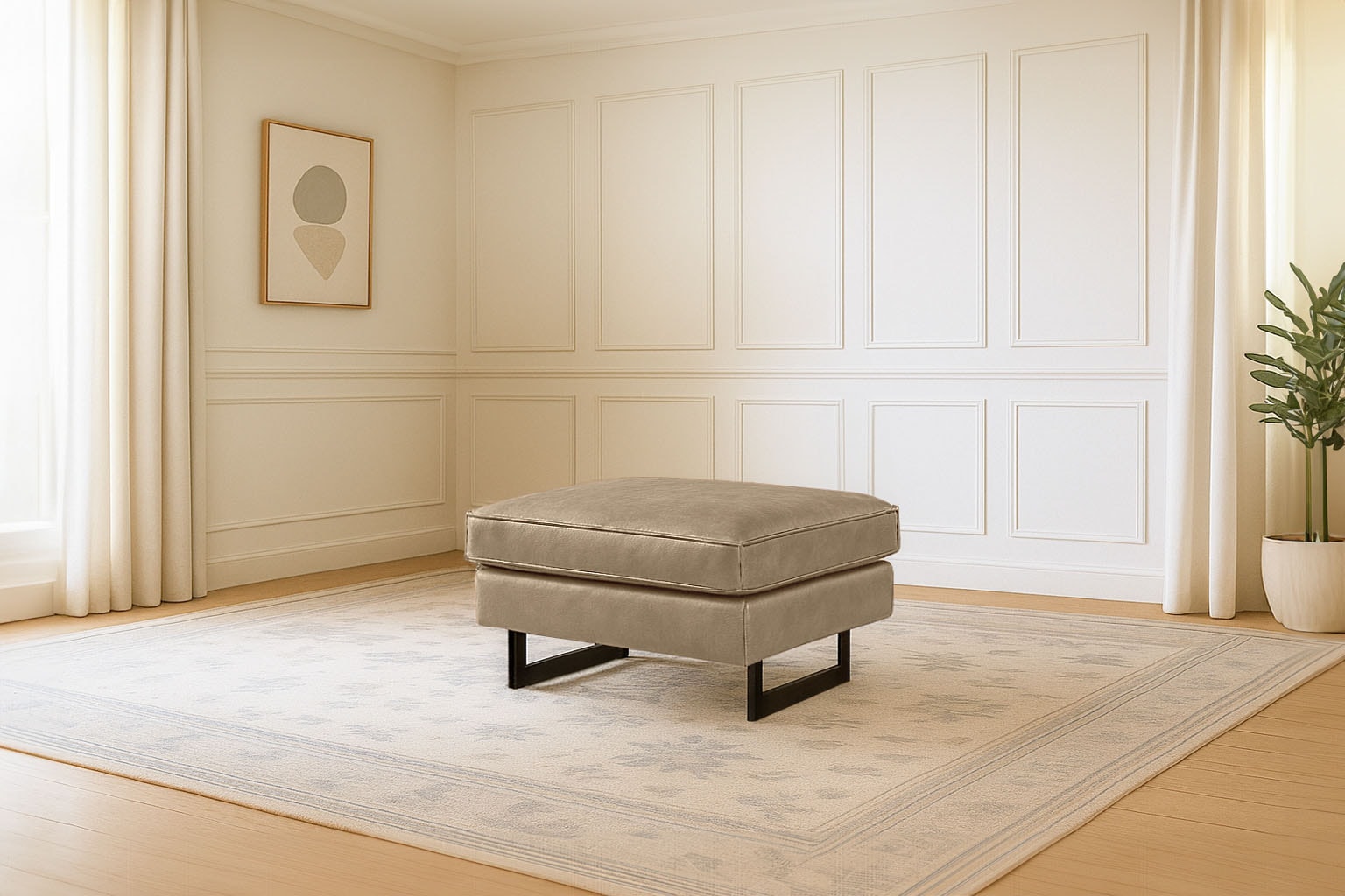 Home affaire Polsterhocker »Pinto« mit Keder, Metallfüßen und auch in Cord günstig online kaufen