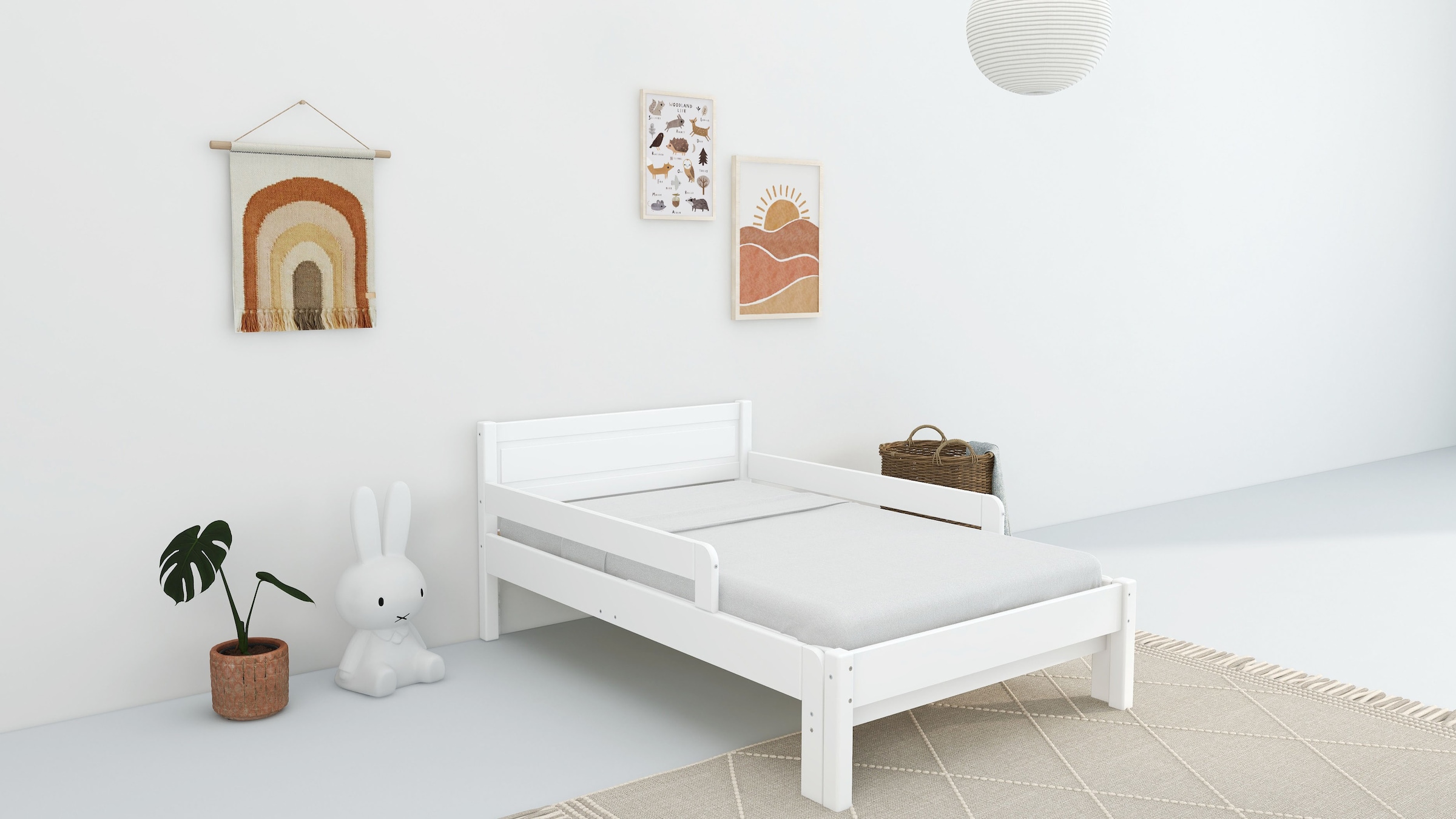 Home affaire Kinderbett »Hero, Massivholzbett, ausziehbar von 140 bis 200 cm, FSC®« 90cm Breite, 140-200cm Liegefläche,  massive Kiefer, mit Lattenrost, zeitlose Optik,  Rausfallschutz