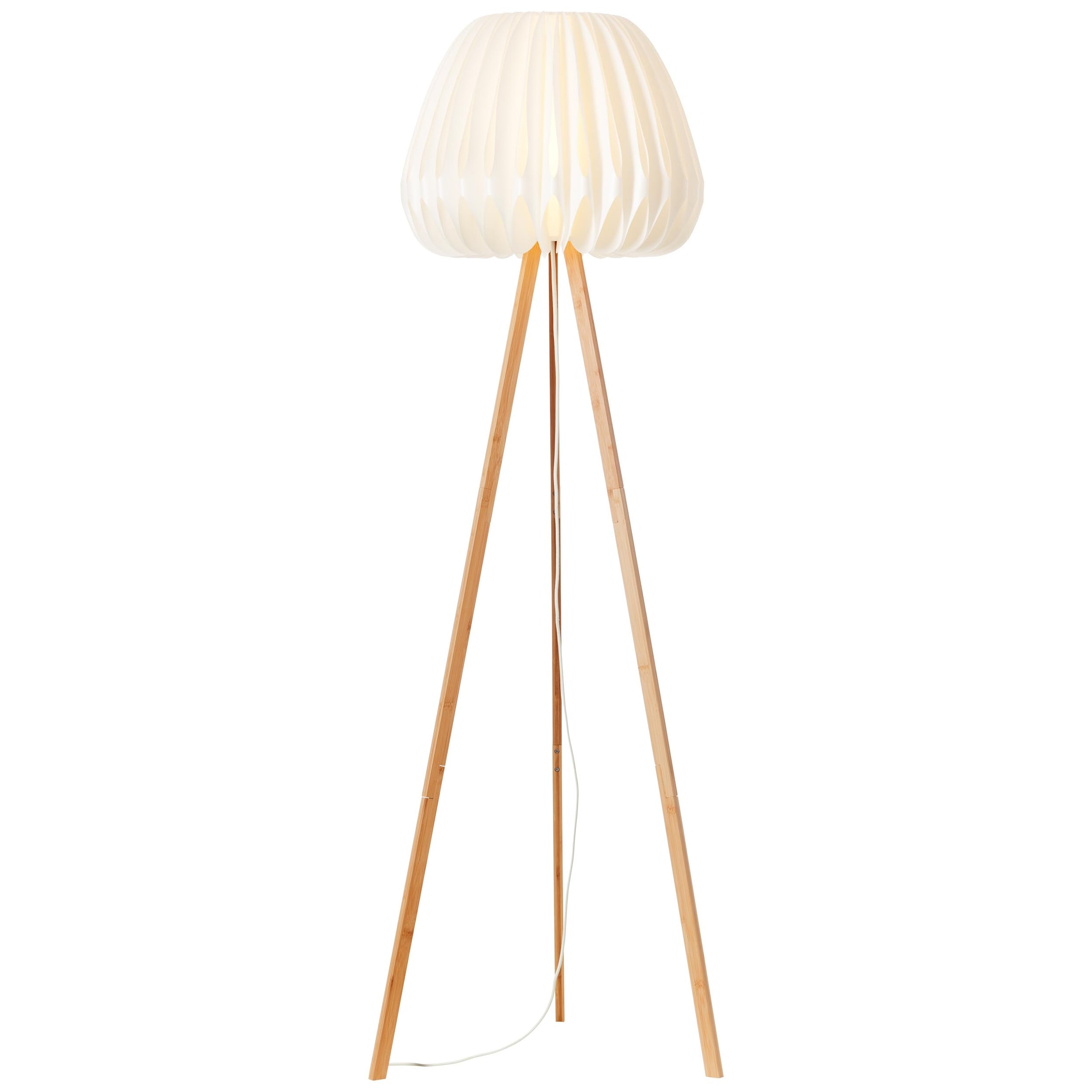 Tisch Steh Lampe weiß holzfarbig Stand Leuchte Ess Zimmer verstellbarer Strahler 
