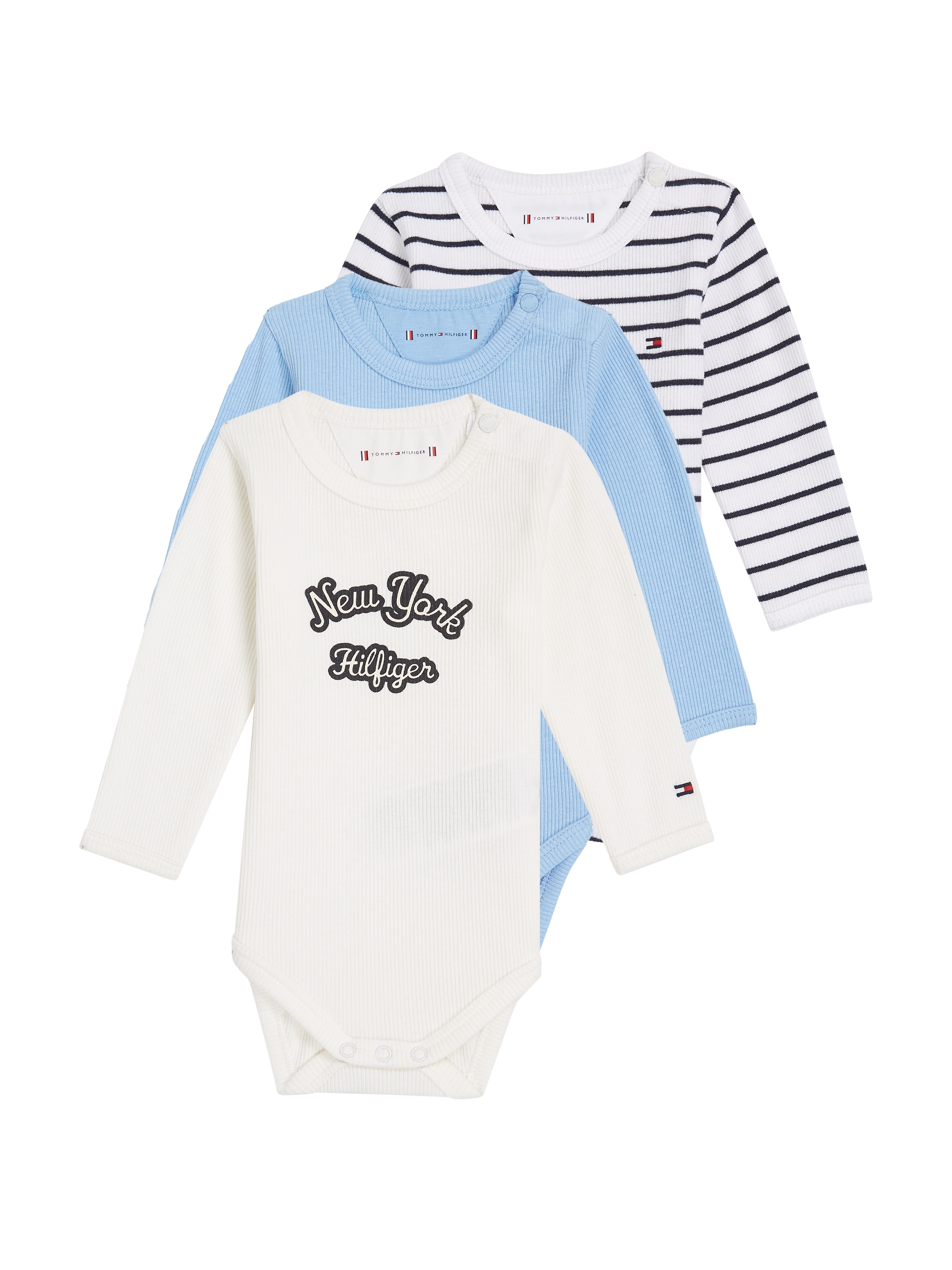 Langarmbody »RIB 3 PACK GIFTBOX«, Baby bis 2 Jahre, uni/bedruckt/gestreift